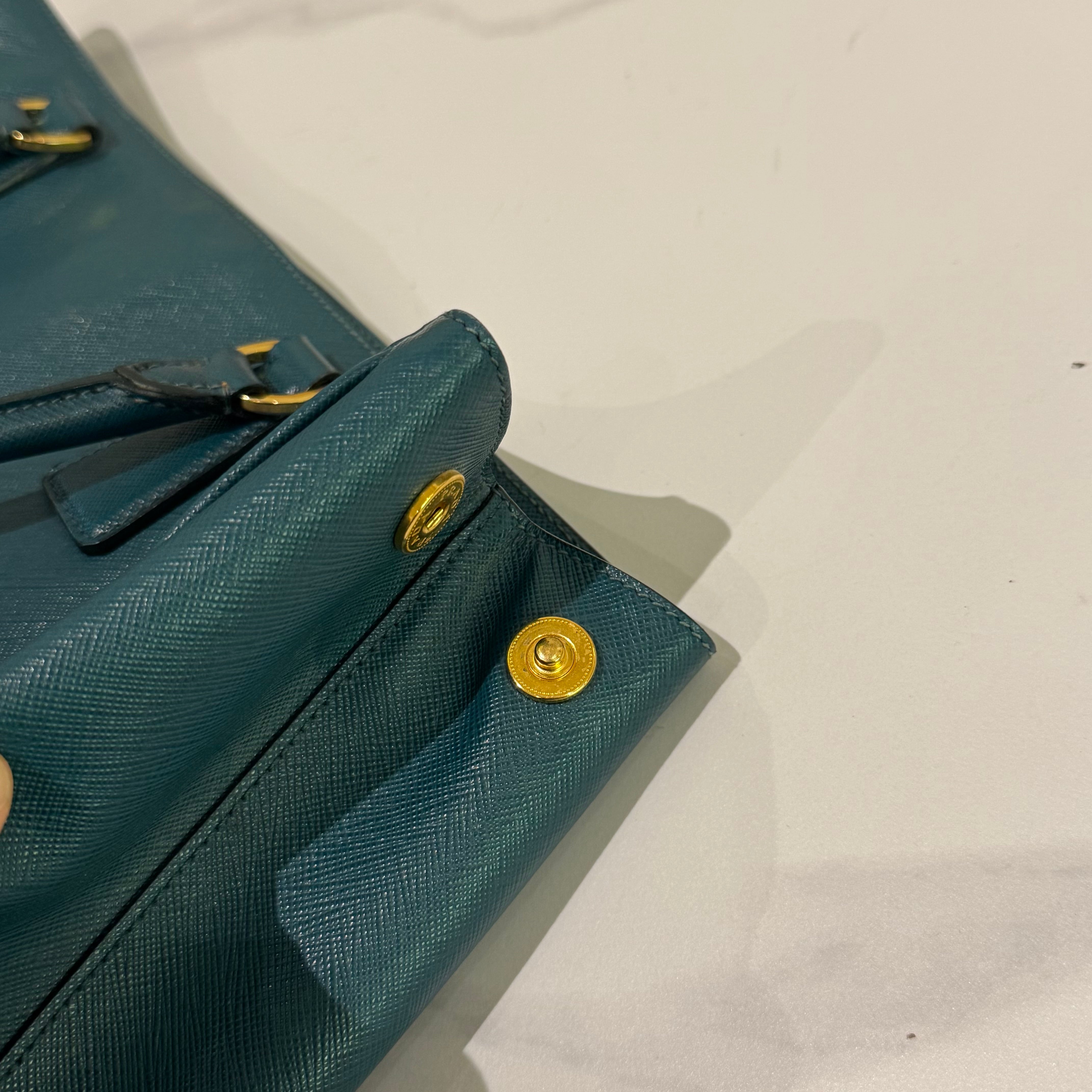 PRADA GALLERIA GREEN TOTE BAG