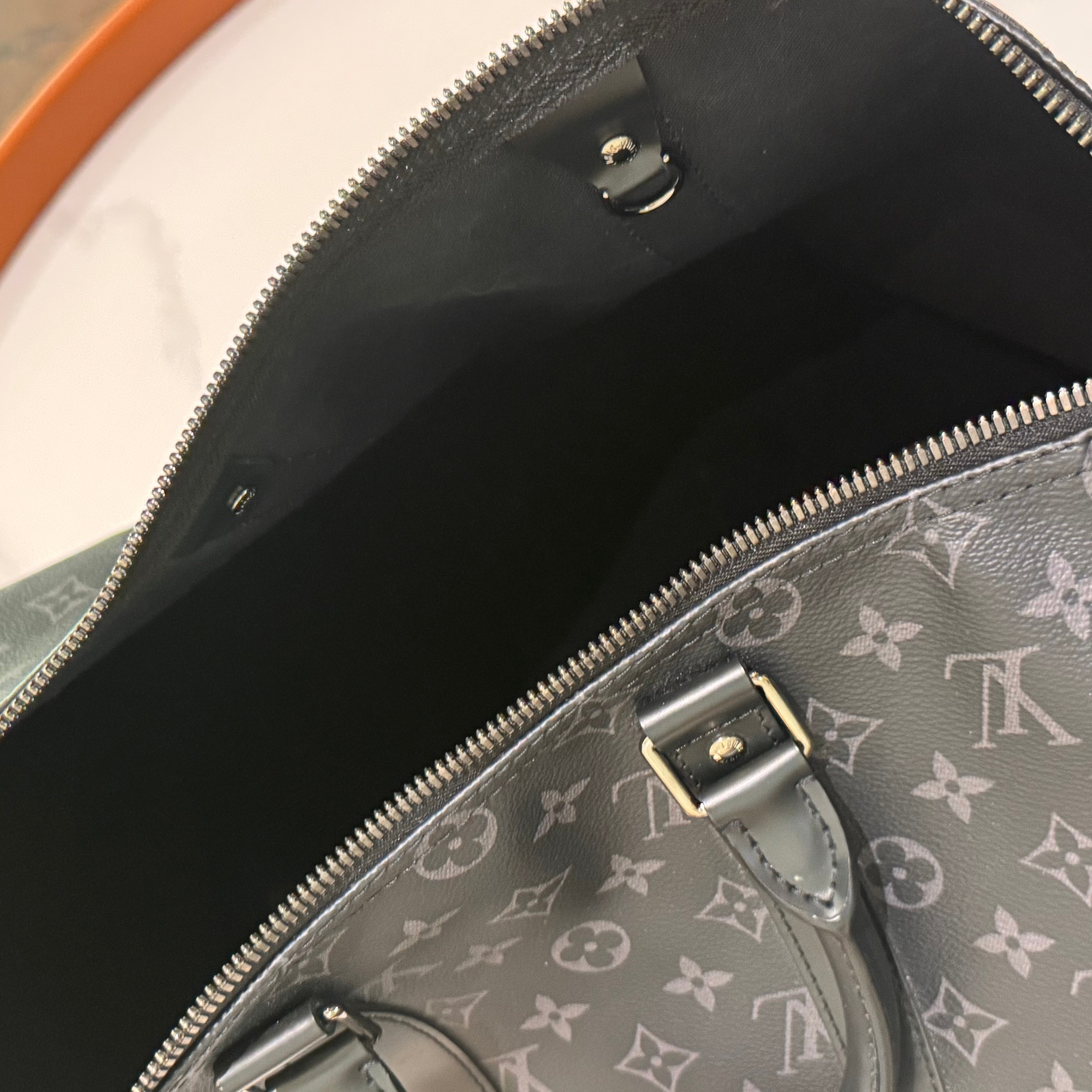 LOUIS VUITTON KEEPALL 45 MONOGRAM MACASSAR BLACK CANVAS