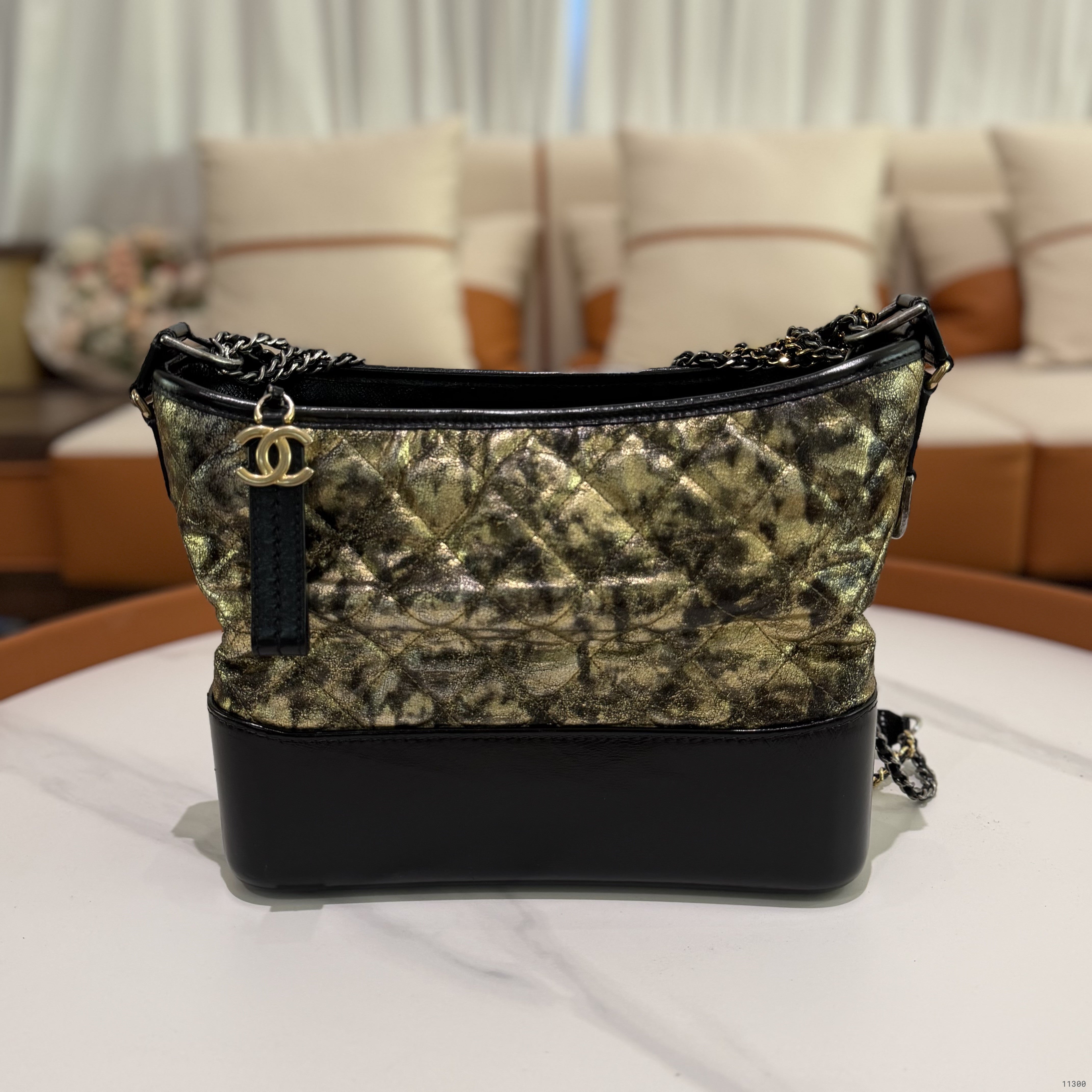 Chanel Gabrielle Black & Gold Runway “Egypt” Collection Hobo Bag (Large)