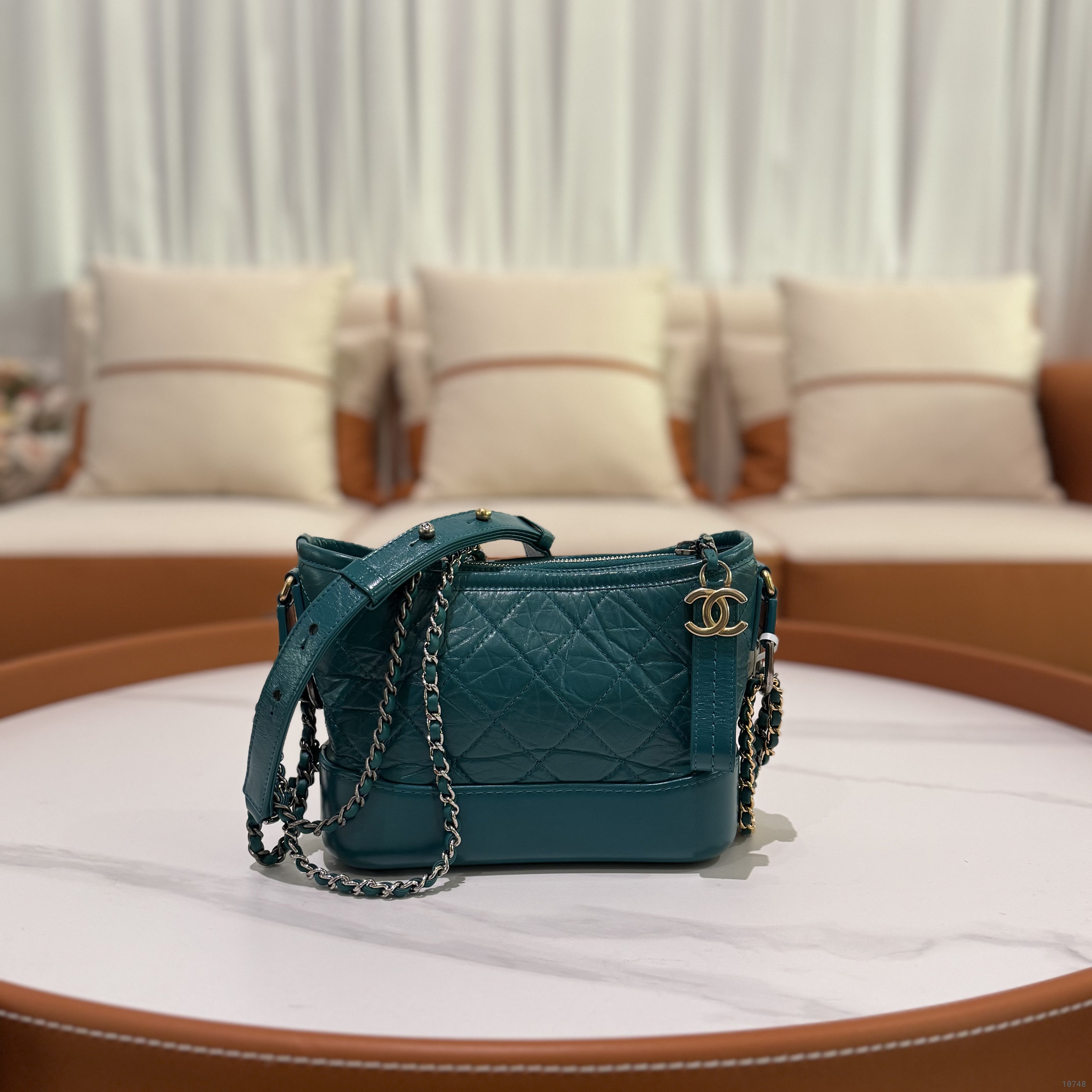 CHANEL SMALL DARK GREEN GABRIELLE HOBO BAG