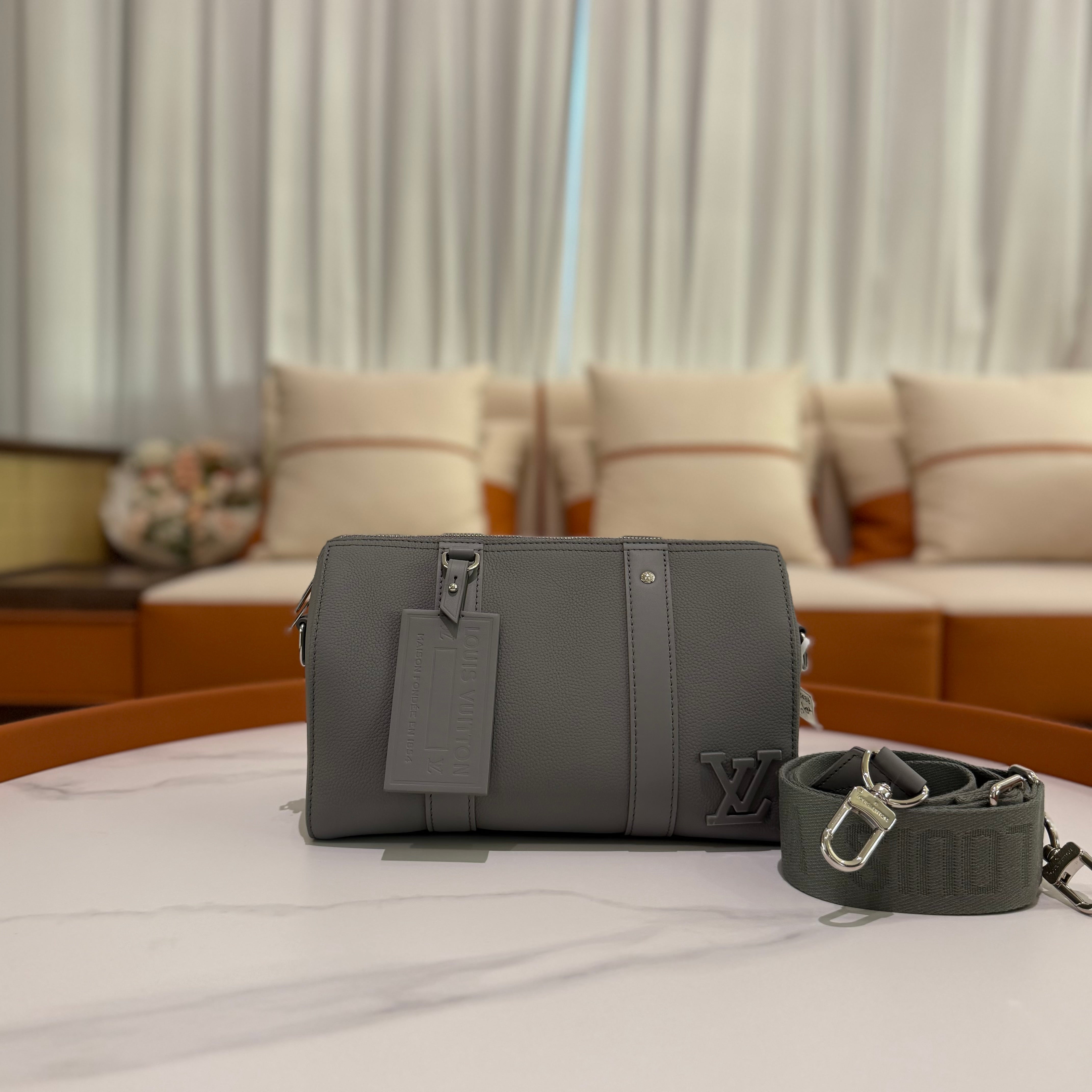 LOUIS VUITTON KEEPALL 27 CITY BAG GREY SHOULDER CROSSBODY BAG