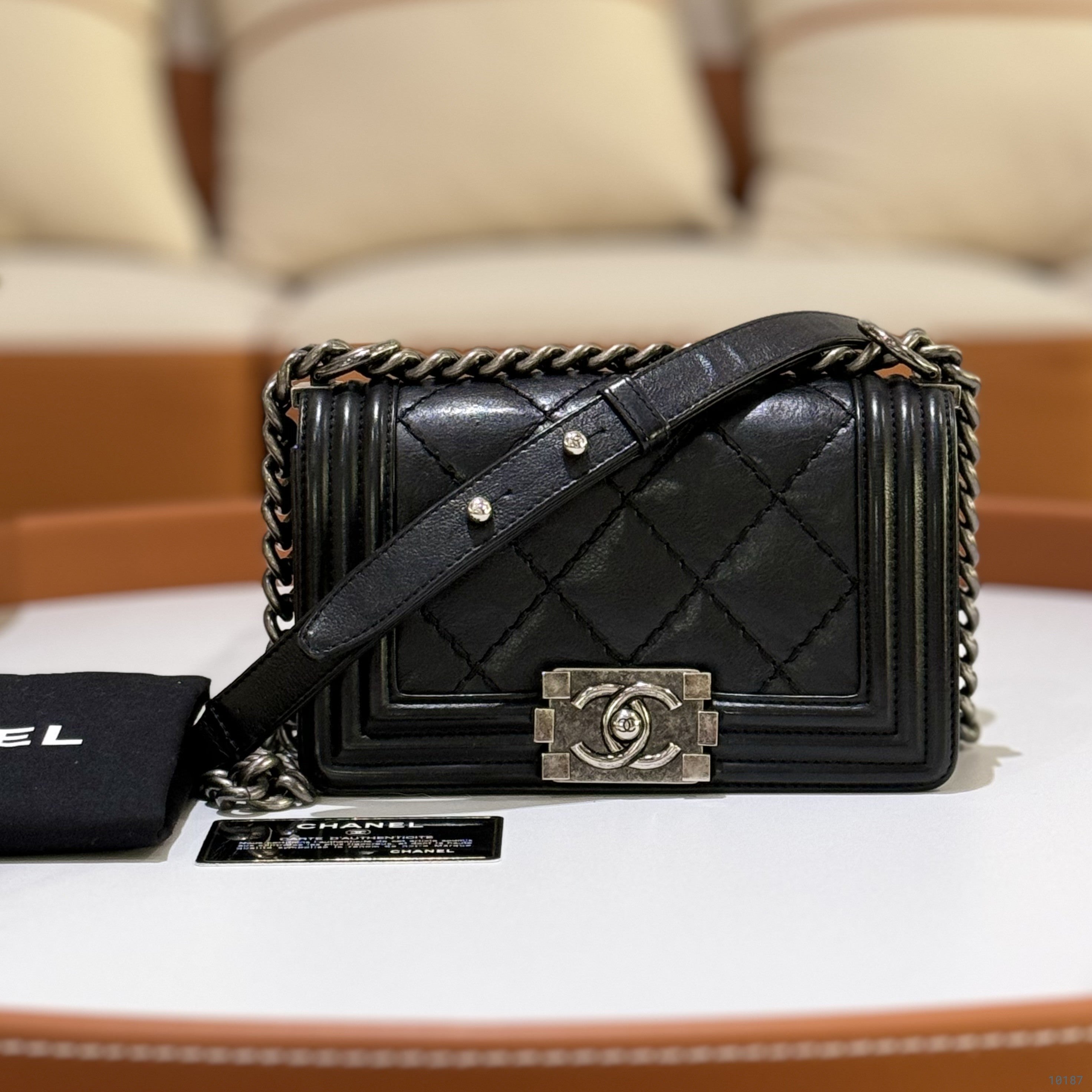 CHANEL SMALL LEBOY BLACK RUTHENIUM HARDWARE | COLLINS RAIN
