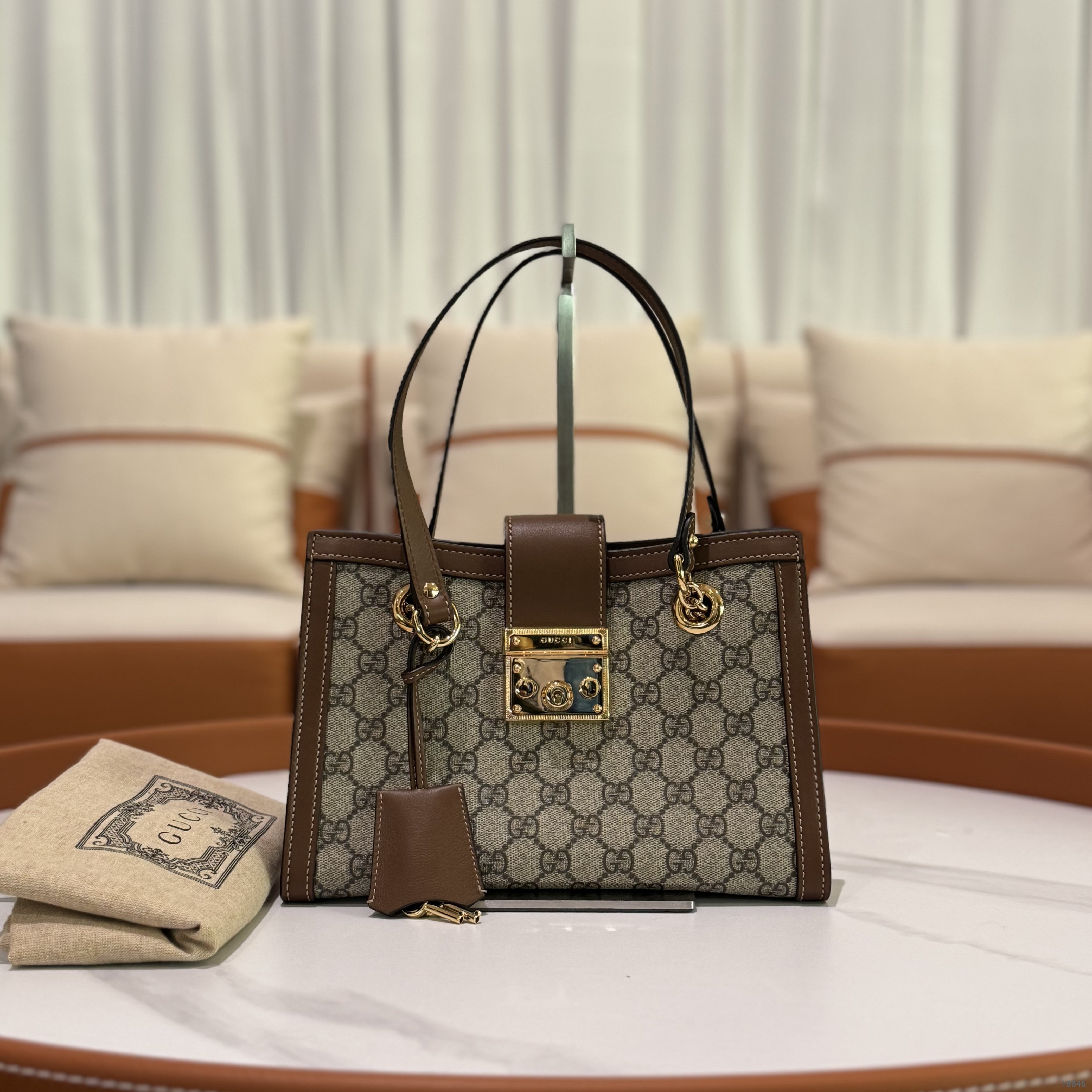 GUCCI PADLOCK SMALL BROWN SHOULDER BAG