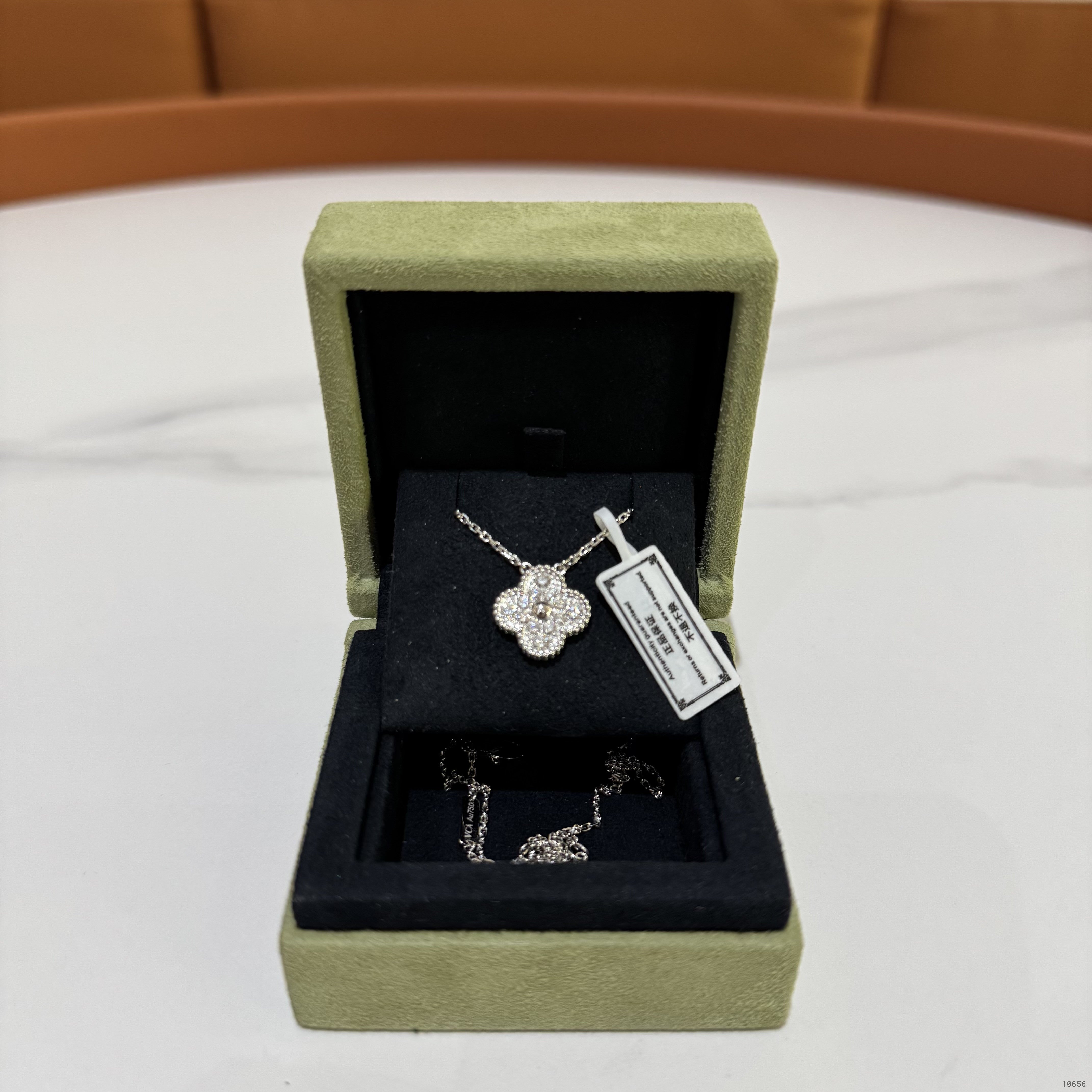 Van Cleef & Arpels Vintage Alhambra Pendant Necklace – 18K White Gold, Diamond