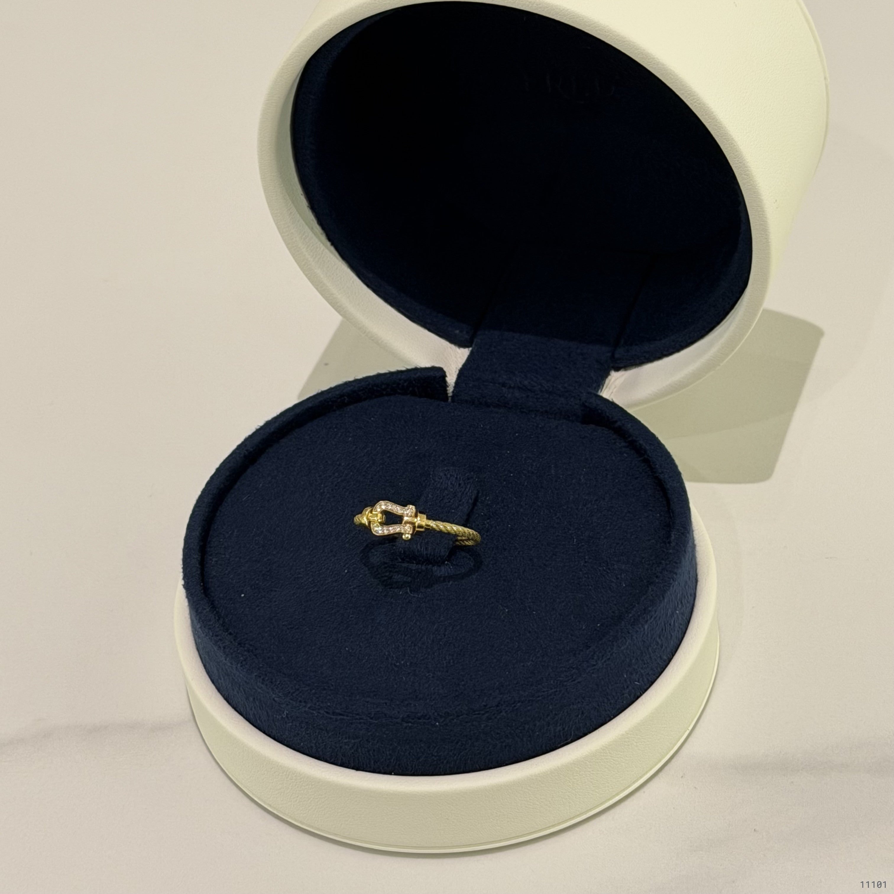 FRED FORCE 10 FULL DIAMOND 18K YELLOW GOLD CABLE RING