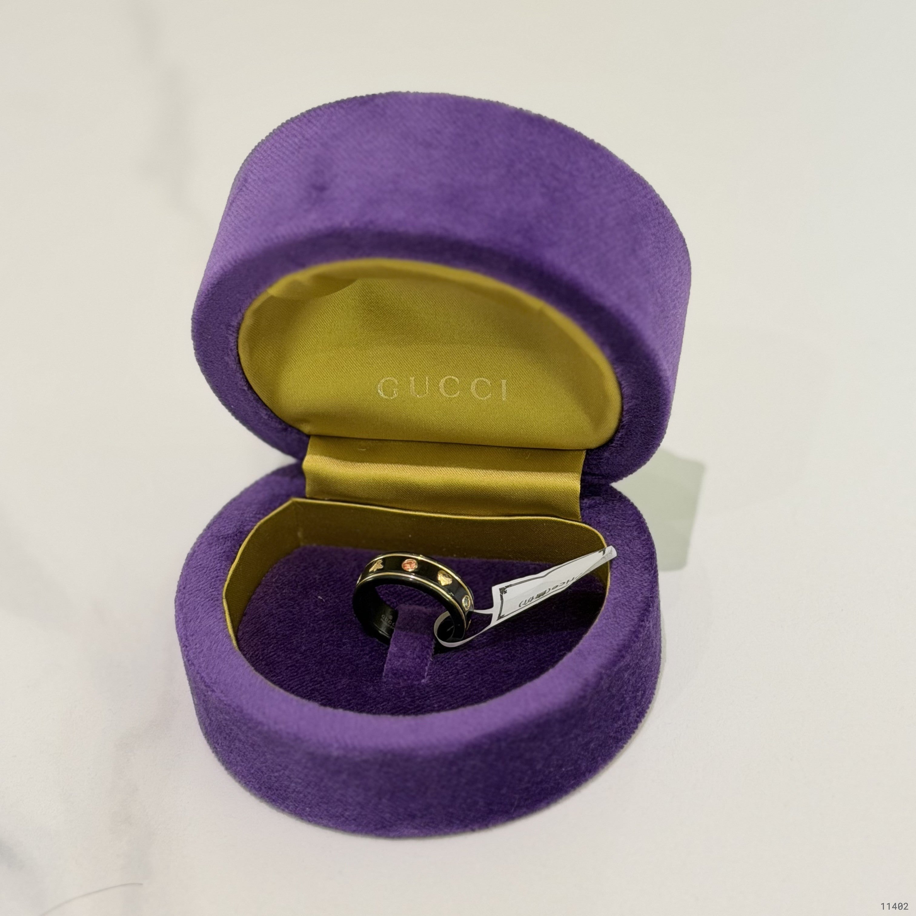 Gucci Icon Black Ceramic Multicolor Diamond Ring