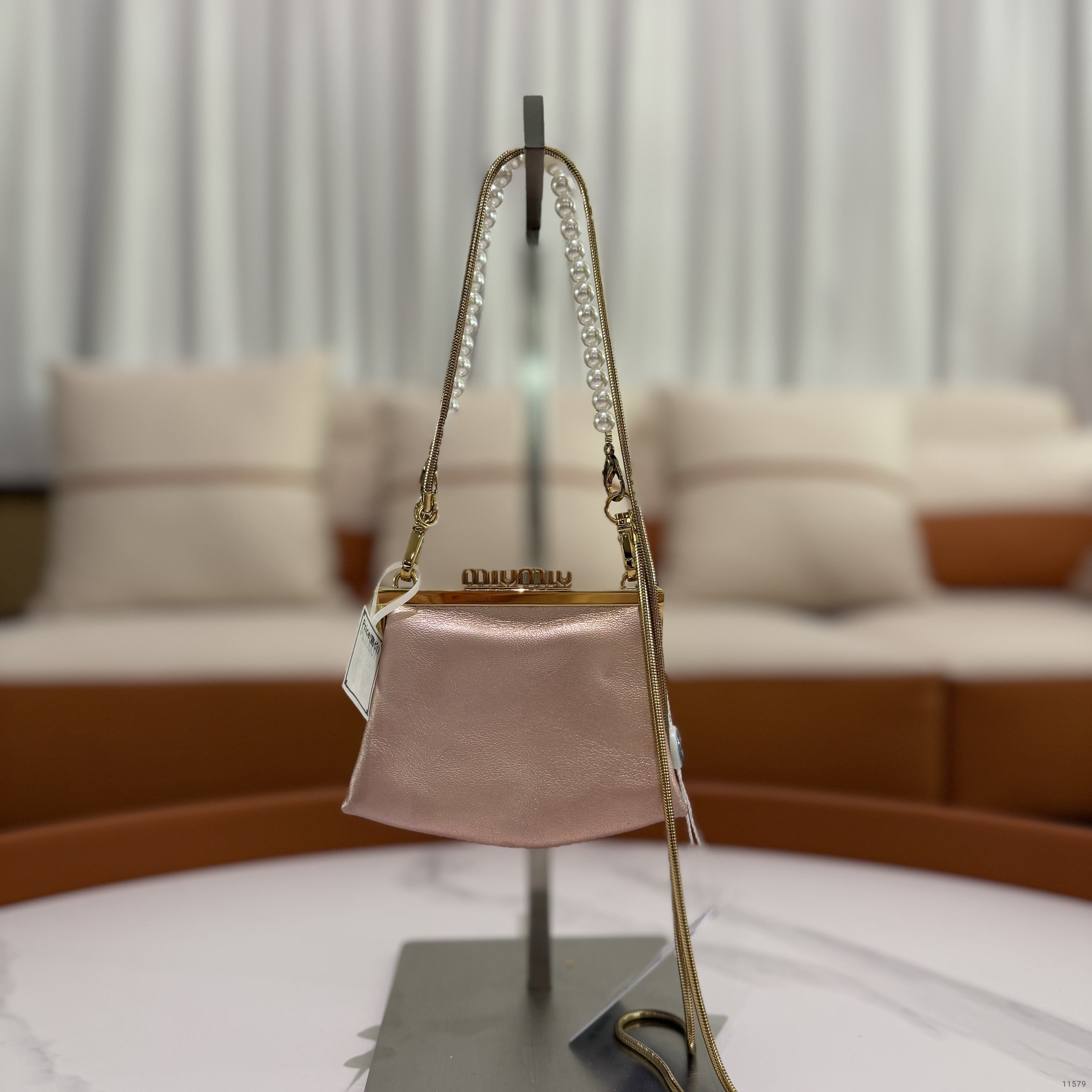 Miu Miu MiuLady Mini Pearl Pink Evening Crossbody Bag