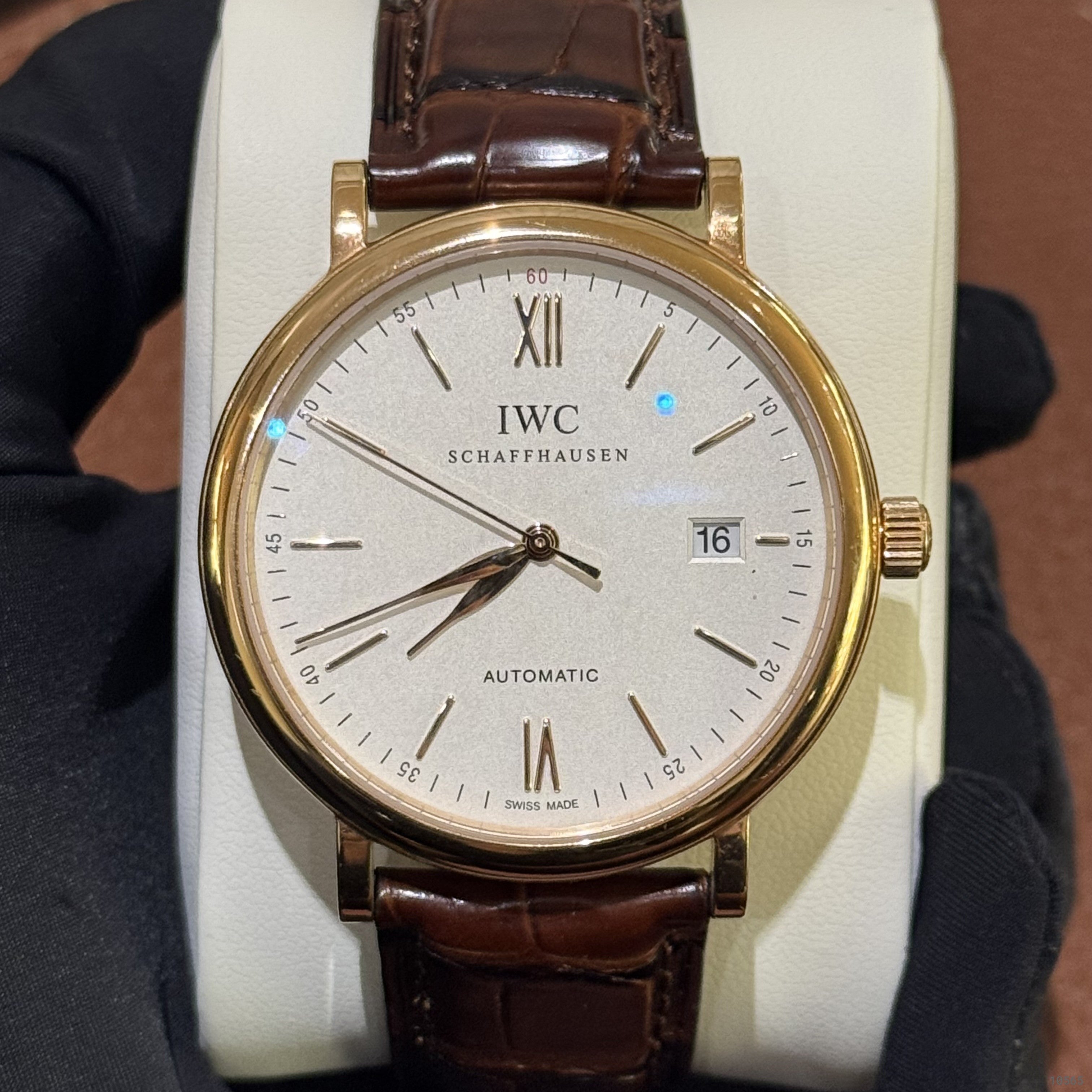 IWC PORTOFINO IW356504 18K ROSE GOLD CASE CROCODILE LEATHER STRAP