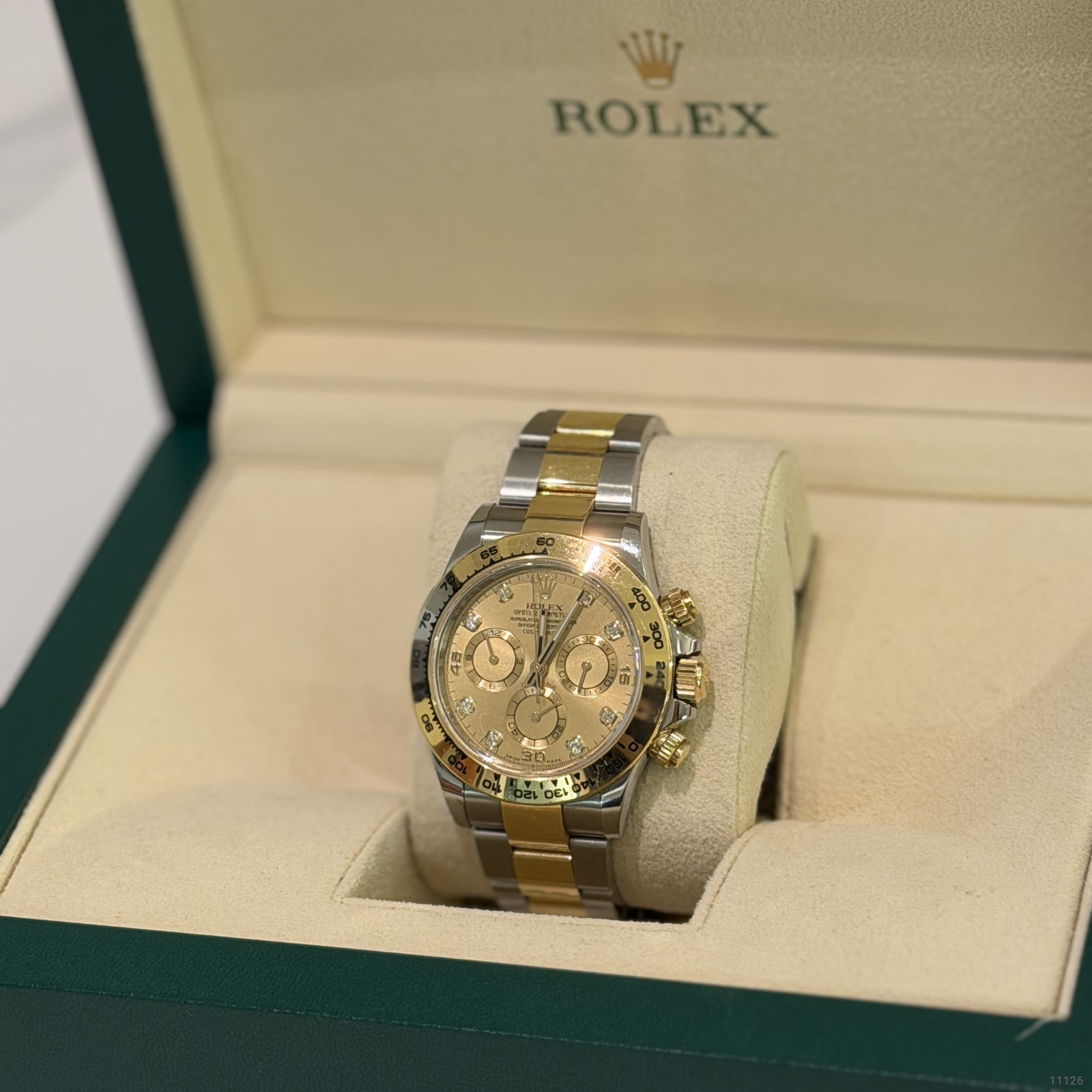 ROLEX OYSTER PERPETUAL COSMOGRAPH DAYTONA M116503 STEEL AND YELLOW GOLD WITH DIAMOND DIAL