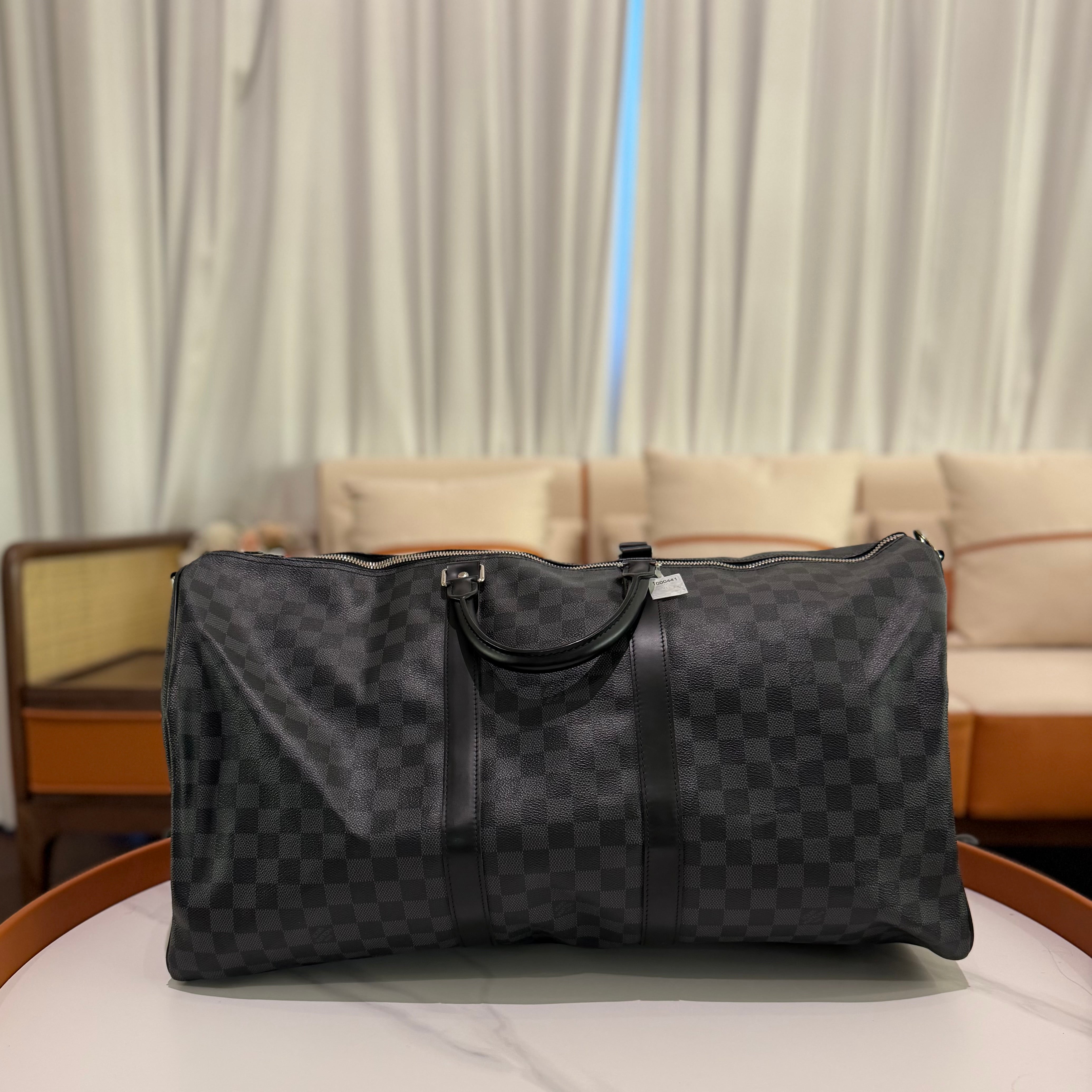 Louis Vuitton Keepall 55 Damier Canvas Top Handle Shoulder Bag