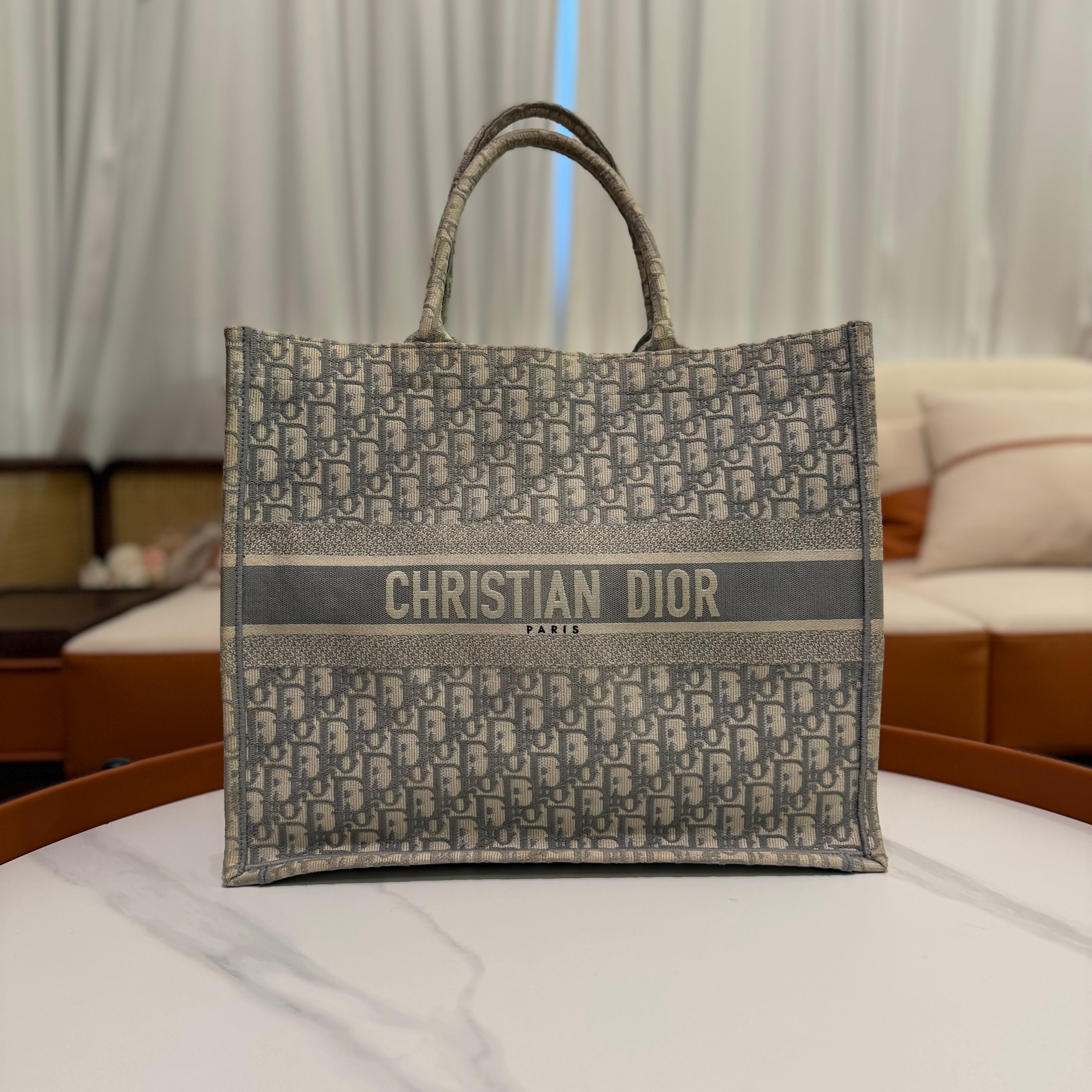 Dior Large Tote Bag Grey Tote