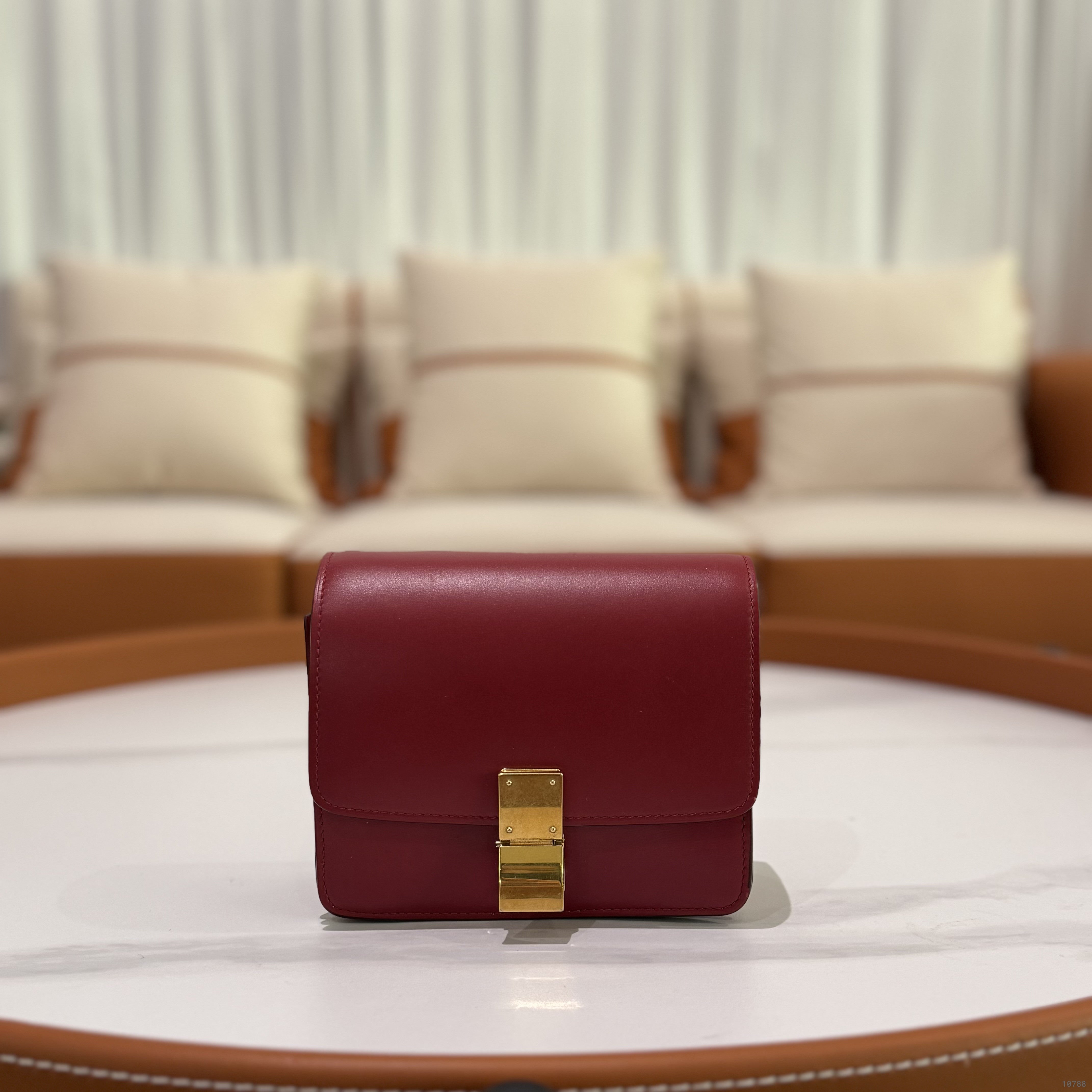 CELINE TEEN SMALL BAG IN BOX CALFSKIN RED (TOFU BAG)