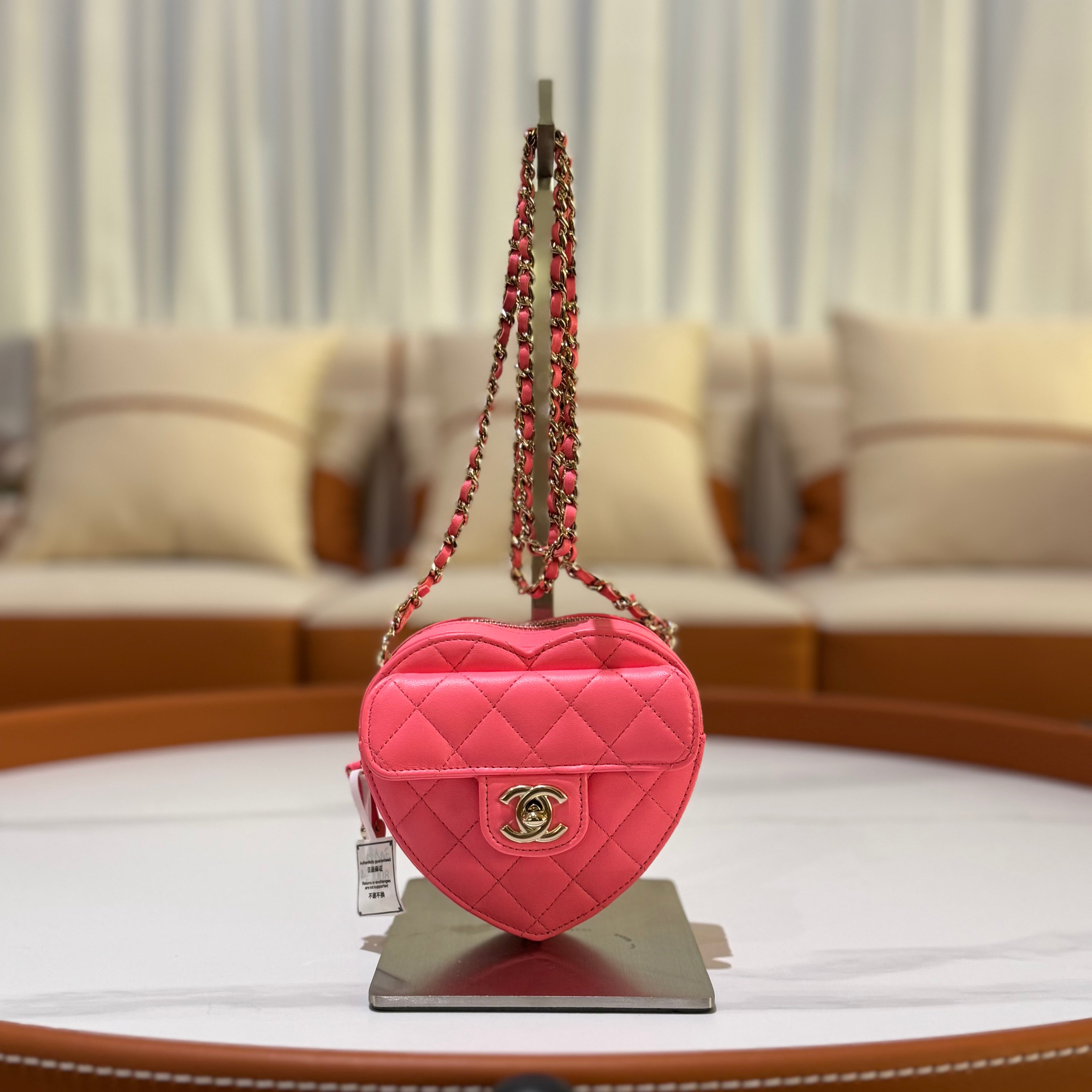 CHANEL PINK HEART BAG SMALL SIZE