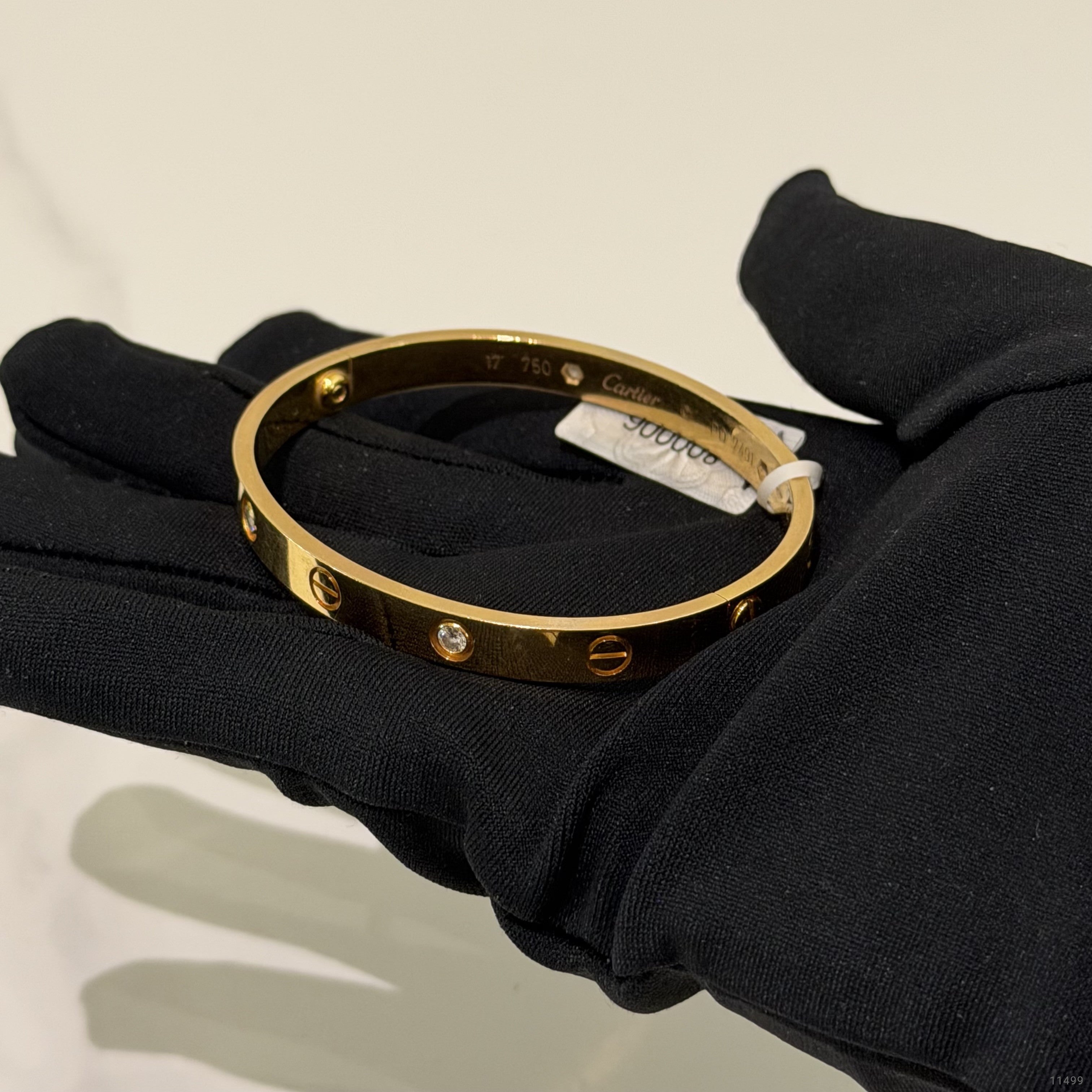 Cartier LOVE Classic Four-Diamond Bracelet Yellow Gold