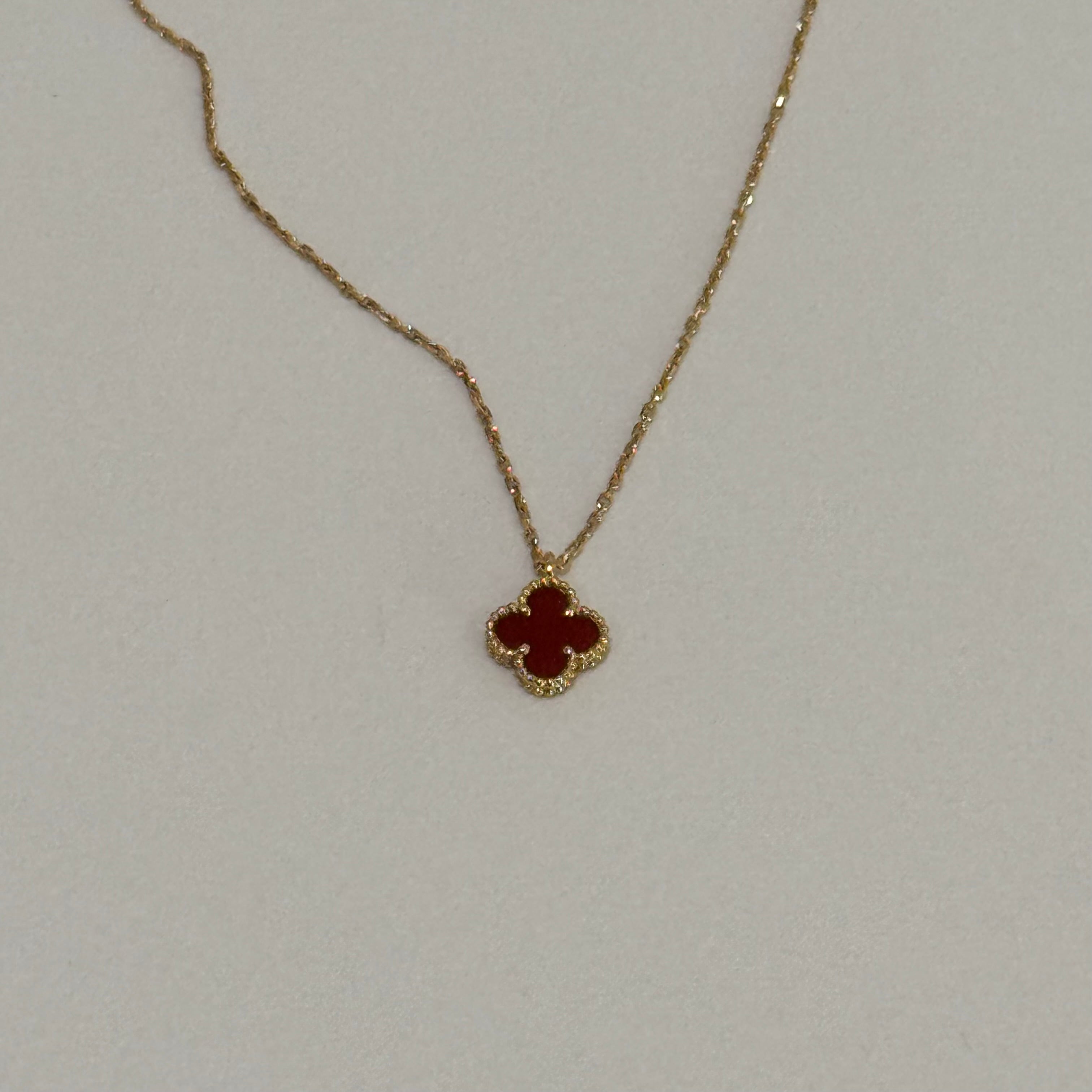VAN CLEEF & ARPELS SWEET ALHAMBRA PENDANT CARNELIAN / ROSE GOLD