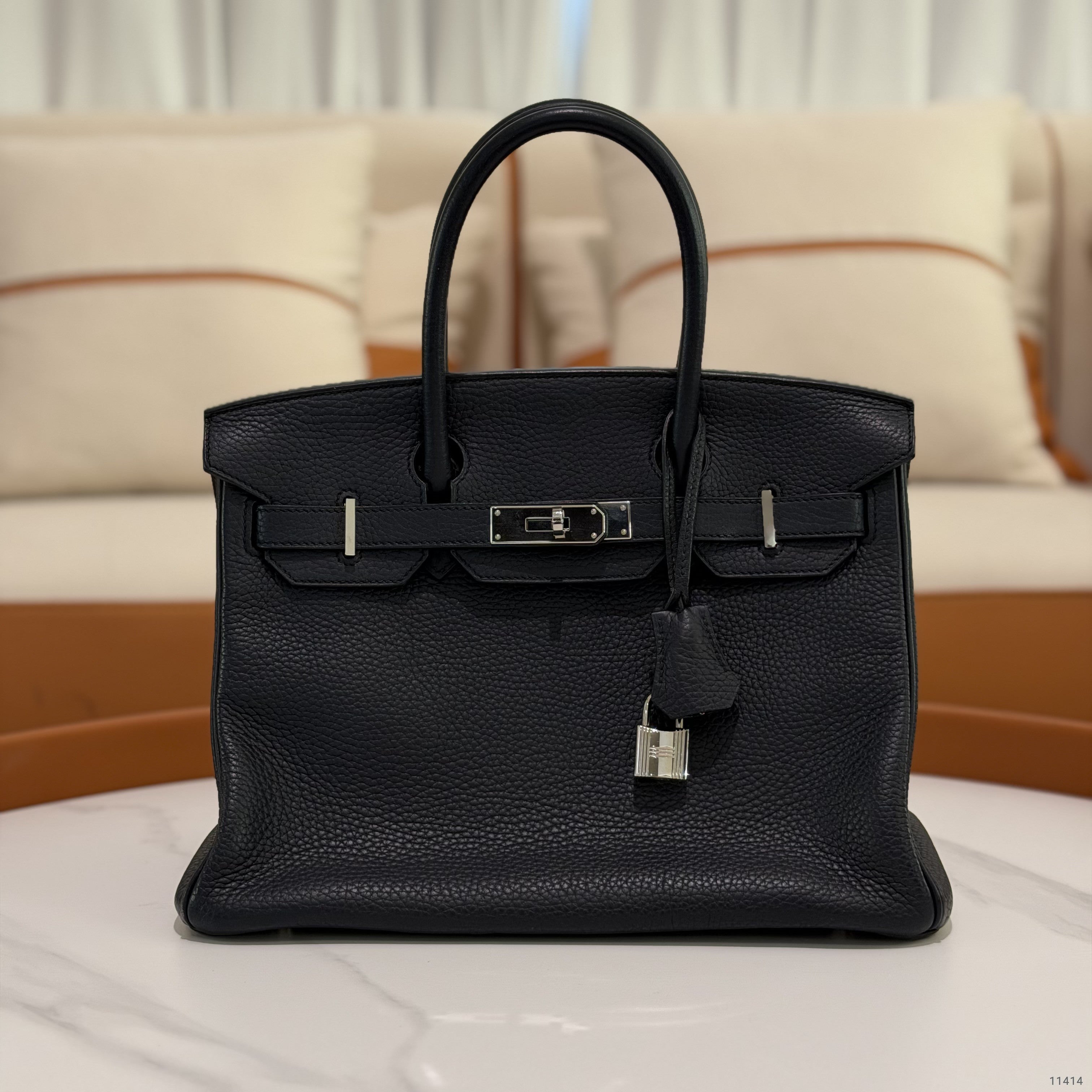 Hermes Birkin 30 Black with Silver Hardware (Stamp T)