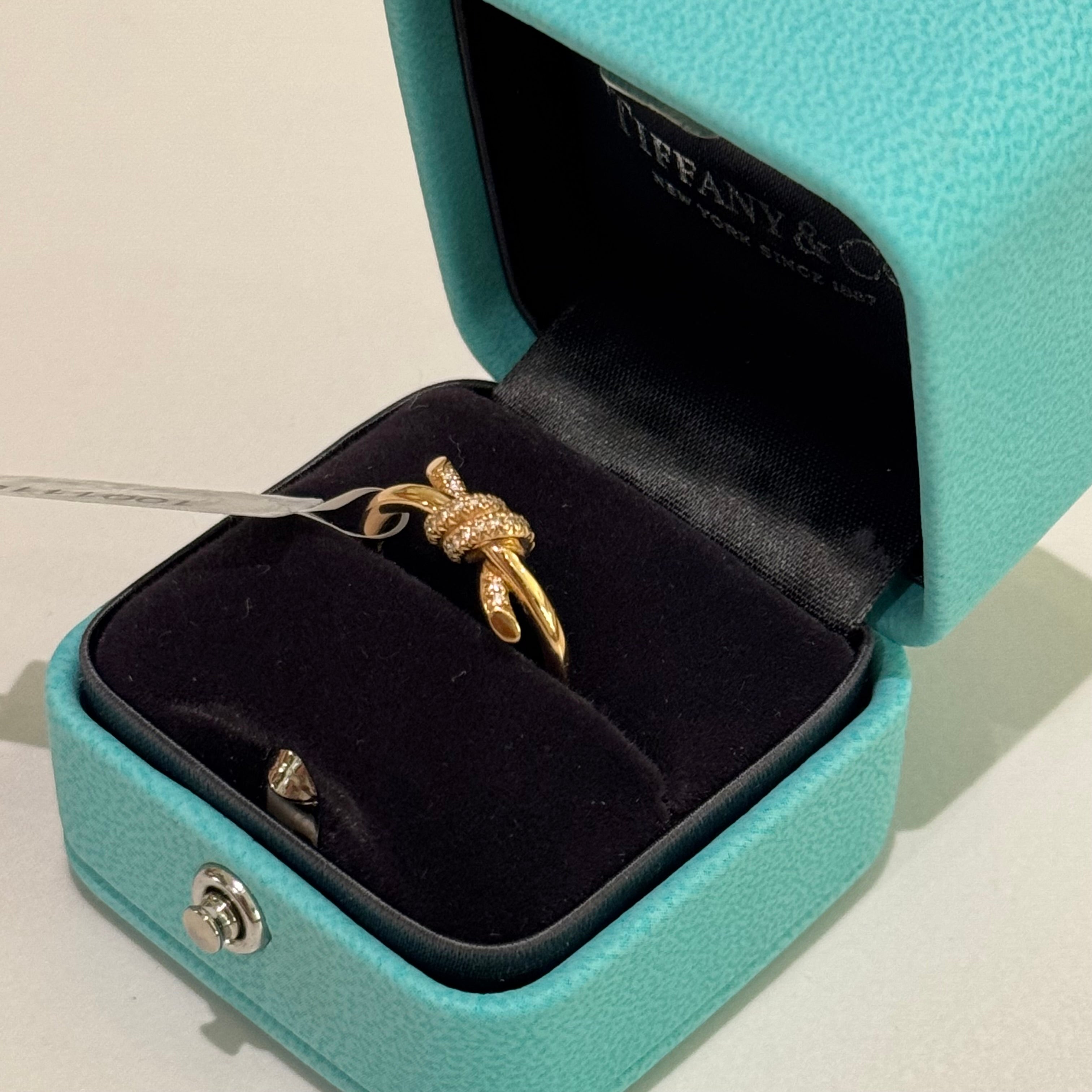 TIFFANY KNOT RING 18K ROSE GOLD WITH DIAMONDS