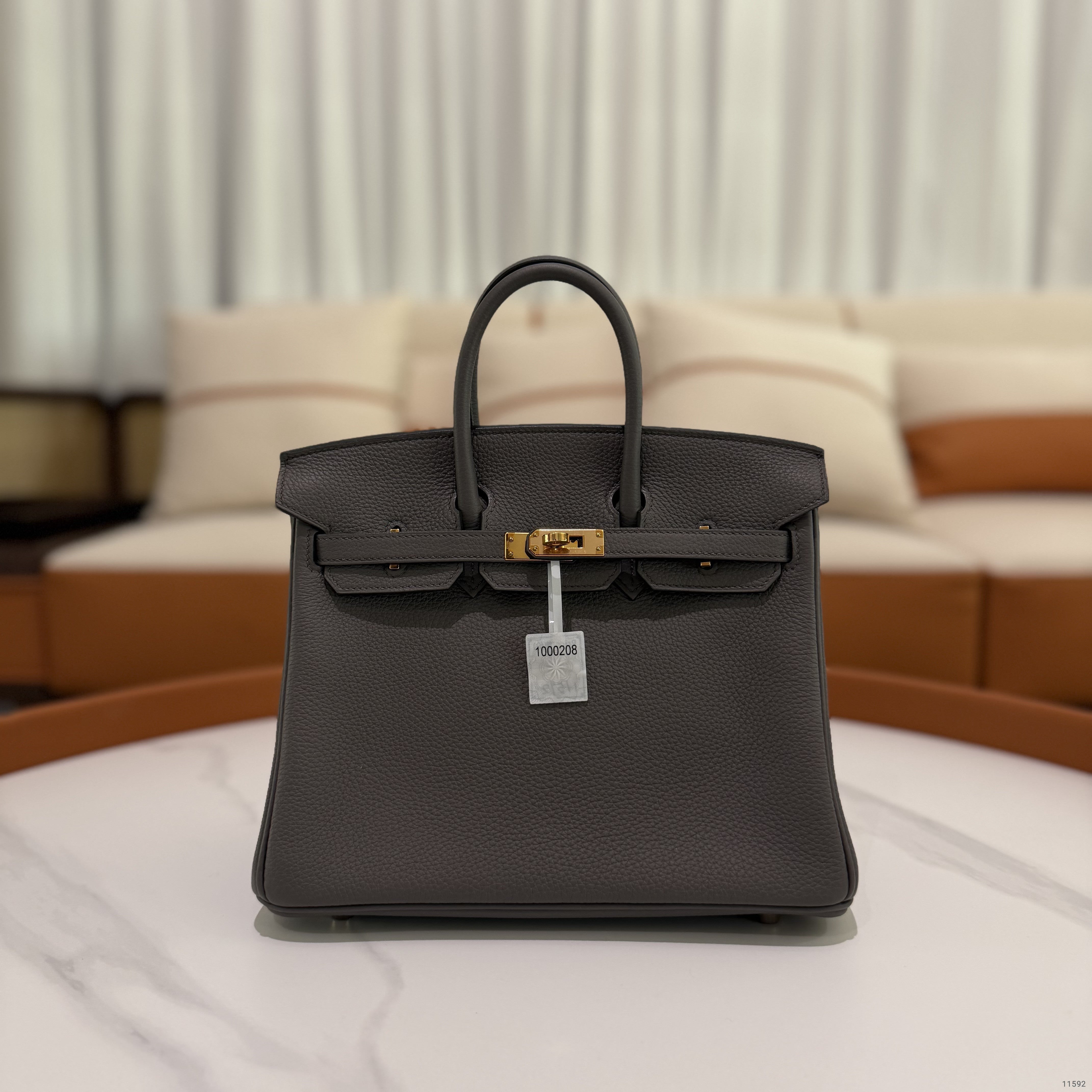 Hermes Birkin 25 Gris Etain with Gold Hardware (Stamp Y)