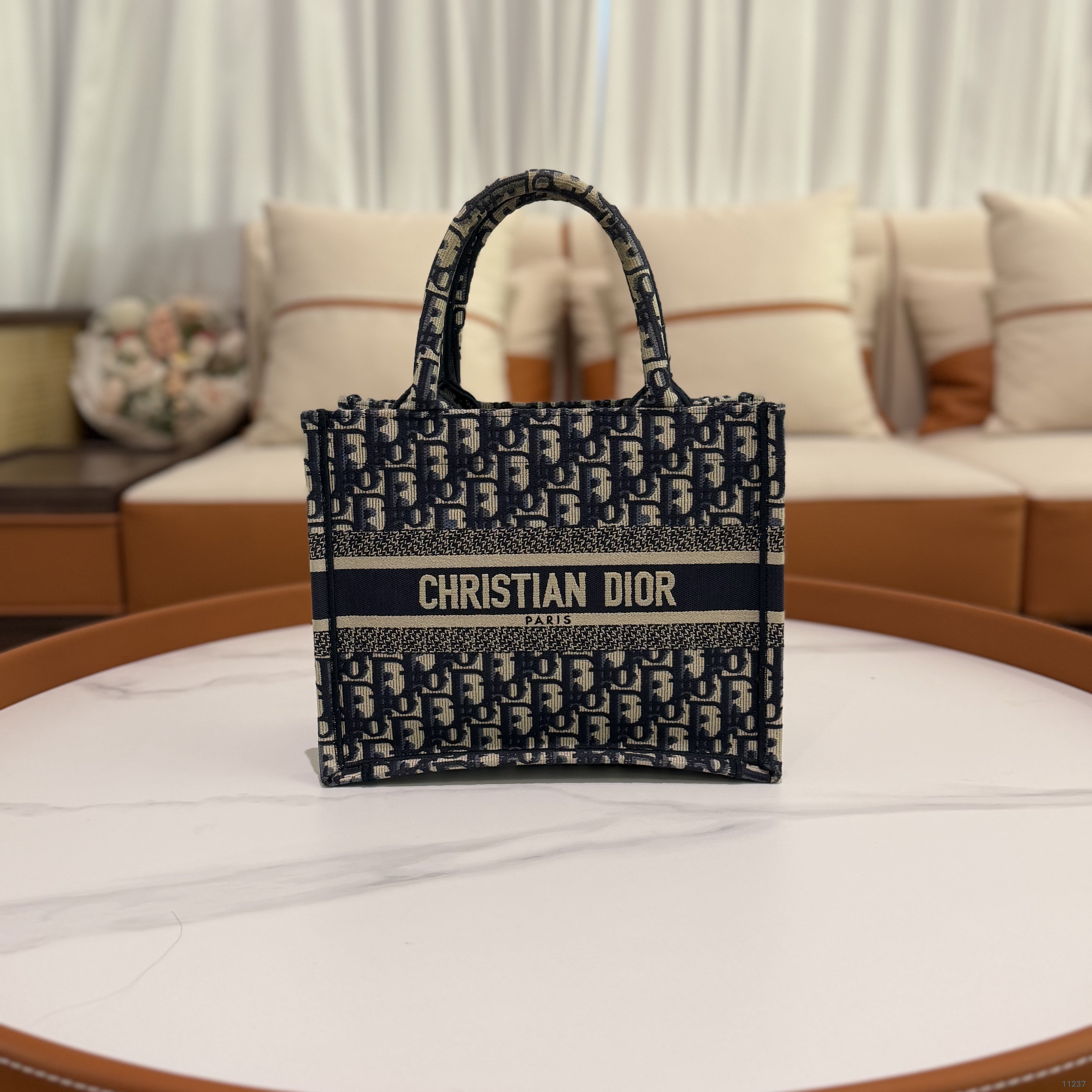 Dior Book Tote Monogram Blue Small Tote Bag