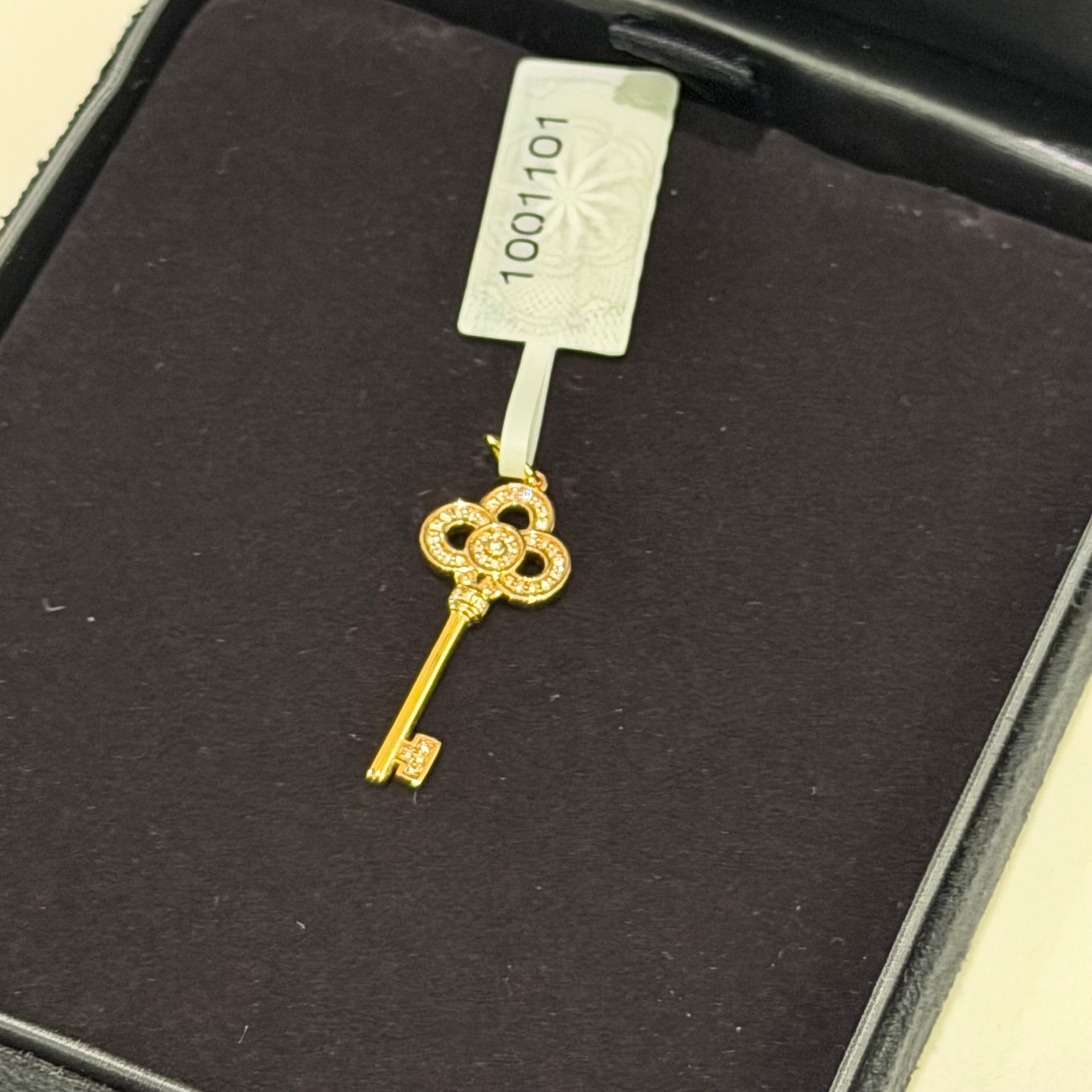 TIFFANY & CO. KEYS CROWN PENDANT SMALL MODEL 18K ROSE GOLD WITH DIAMONDS