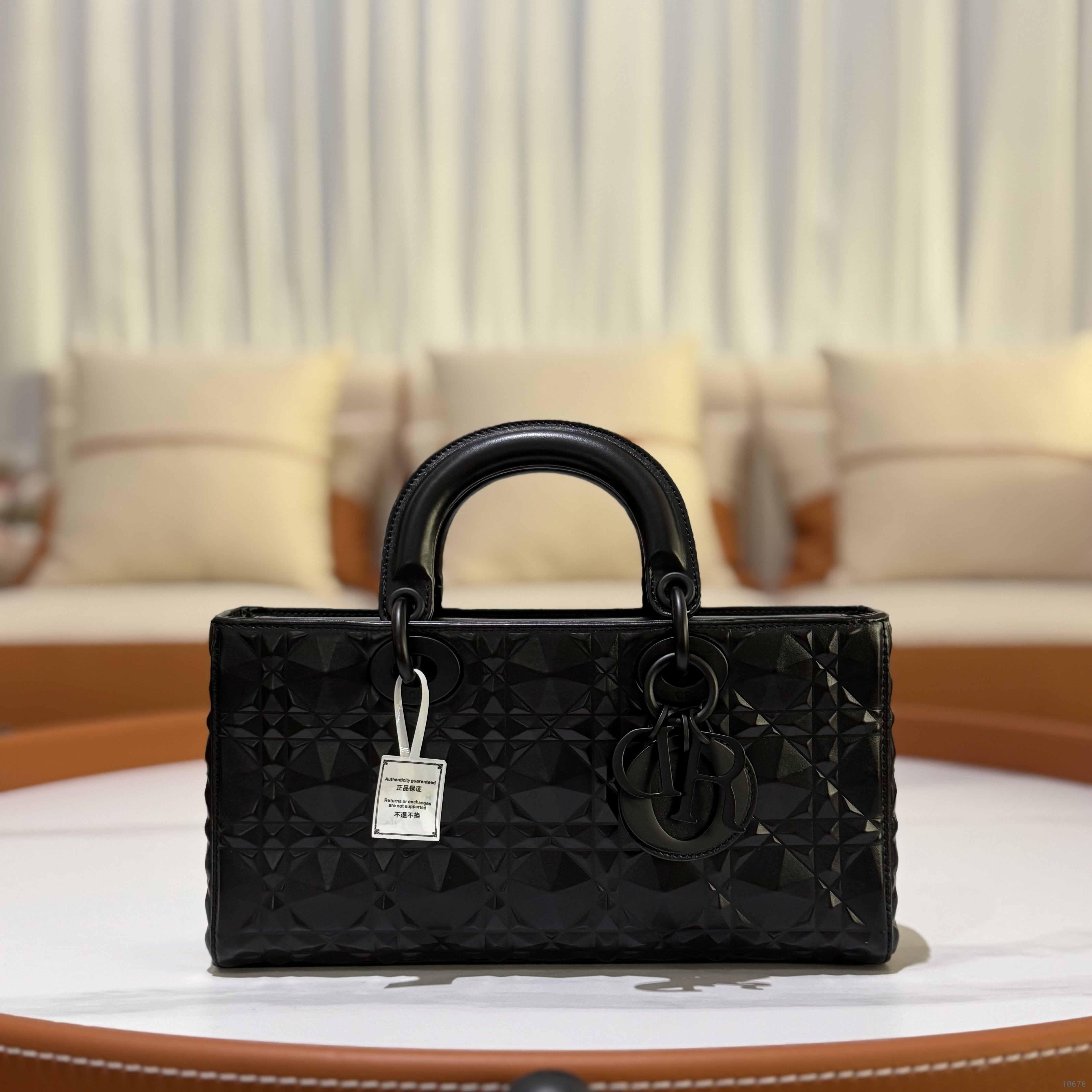 DIOR LADY D-JOY BAG MEDIUM BLACK CANNAGE LAMBSKIN