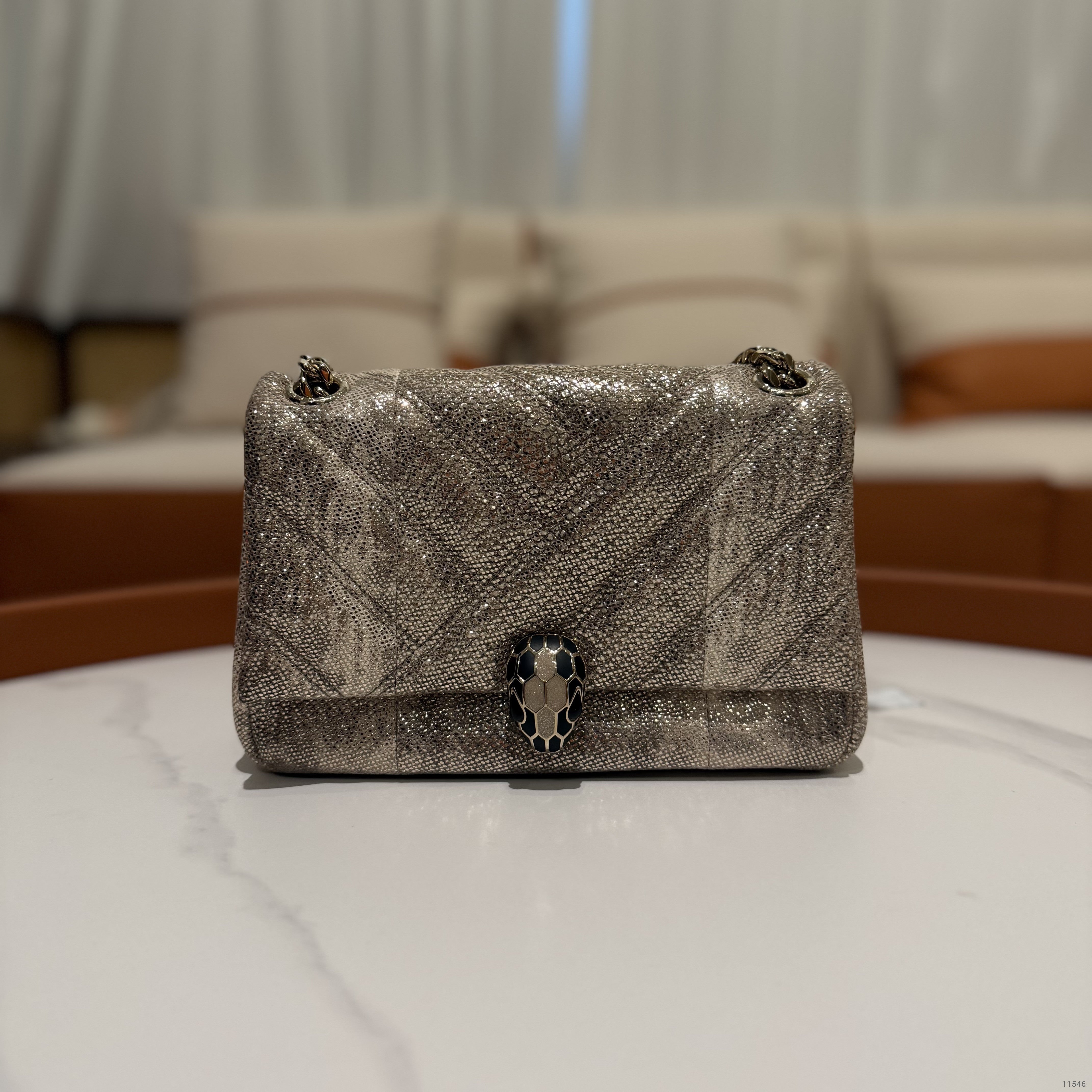 Bvlgari Serpenti Cabochon Black Pearl Stingray & Watersnake Crossbody Bag