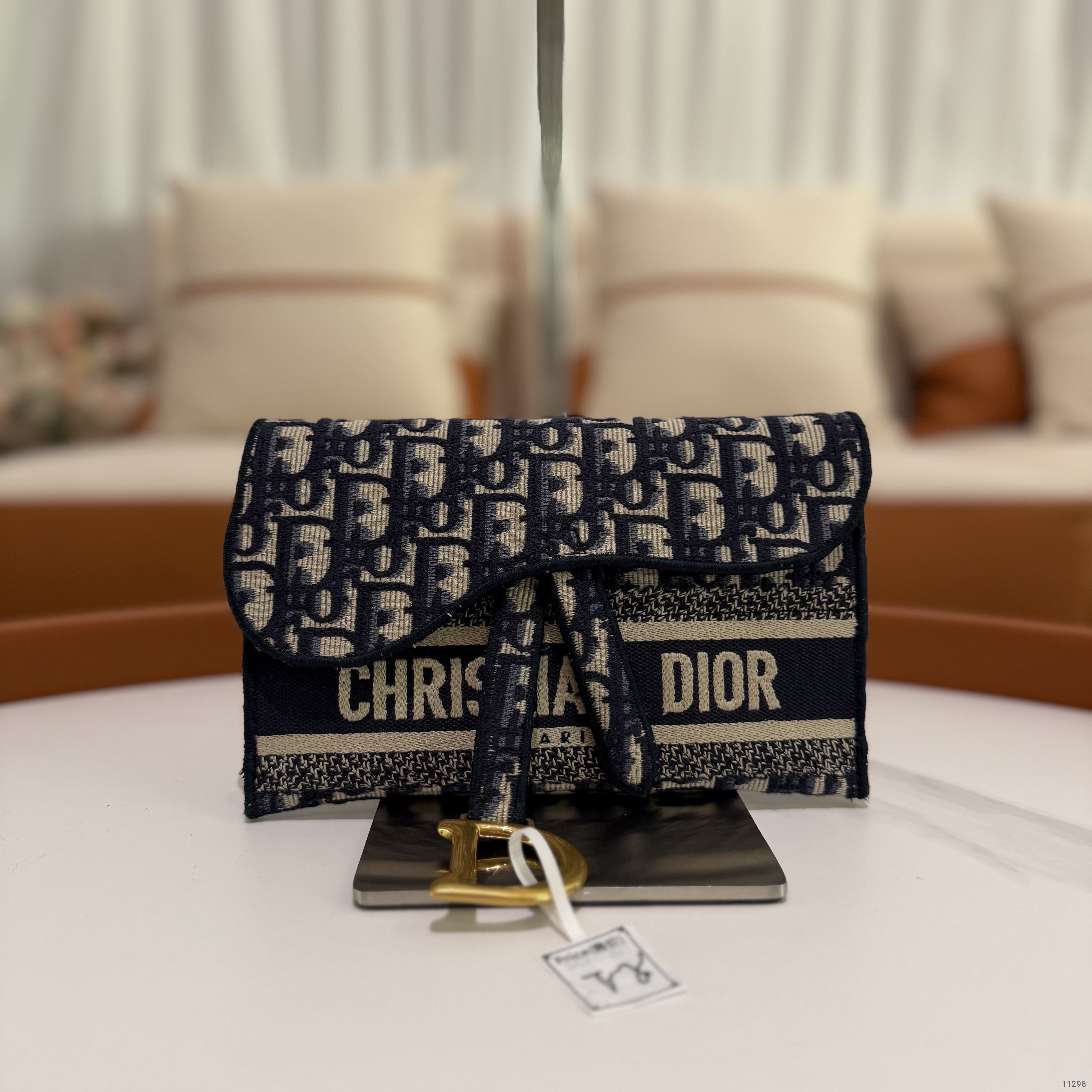 Dior Saddle Oblique Woven Logo Small Saddle Bag