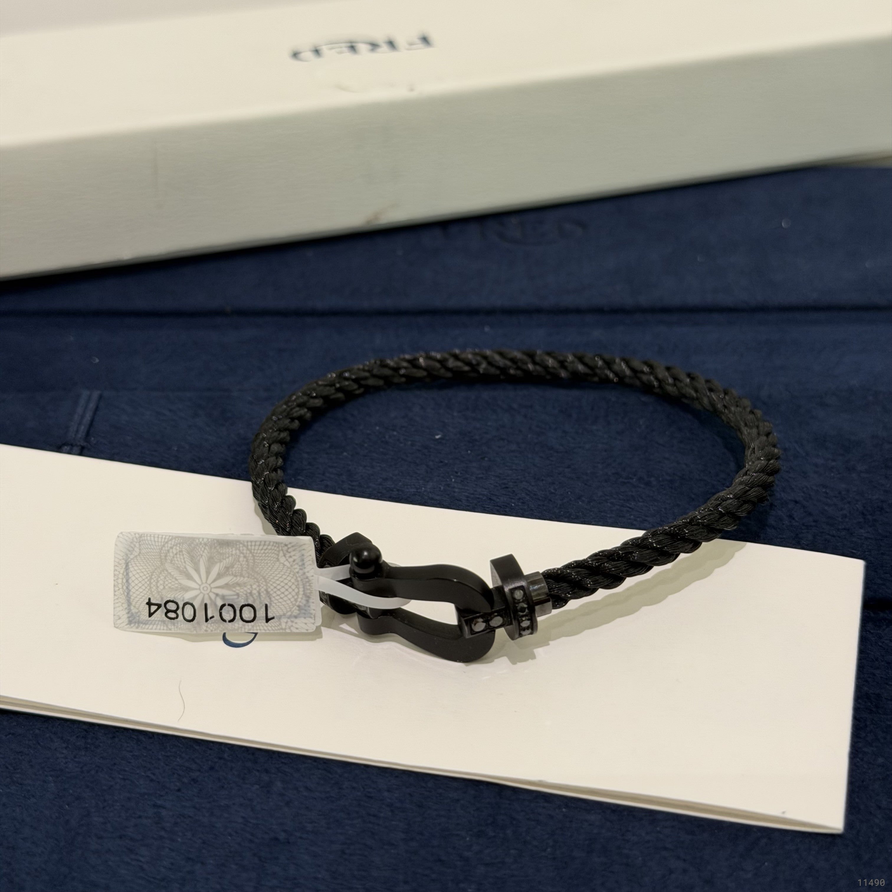 Fred Force 10 So Black Titanium Half Diamond Medium Buckle Bracelet
