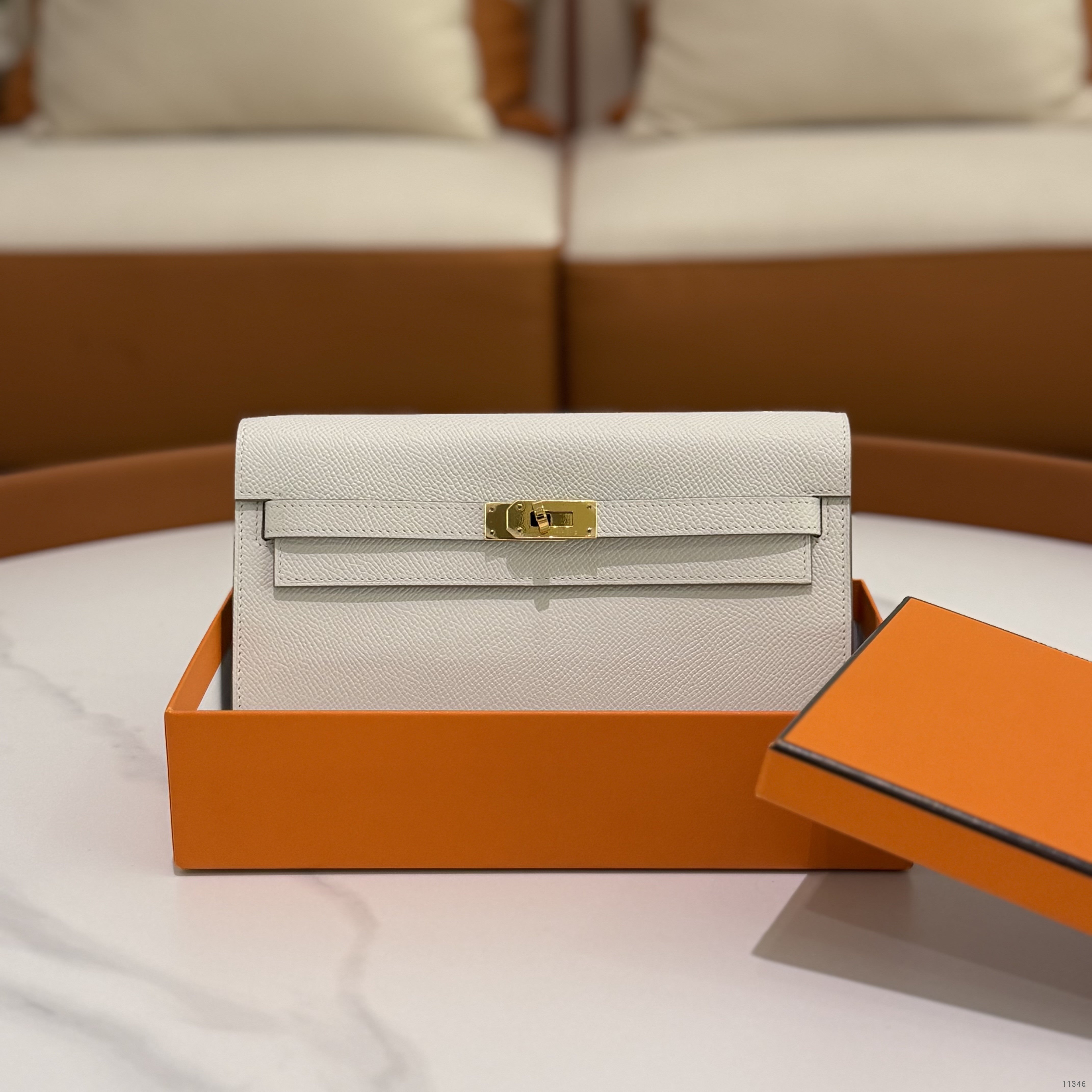 Hermes Kelly To Go Epsom M4 Gris Pale with Gold Hardware (Stamp B)