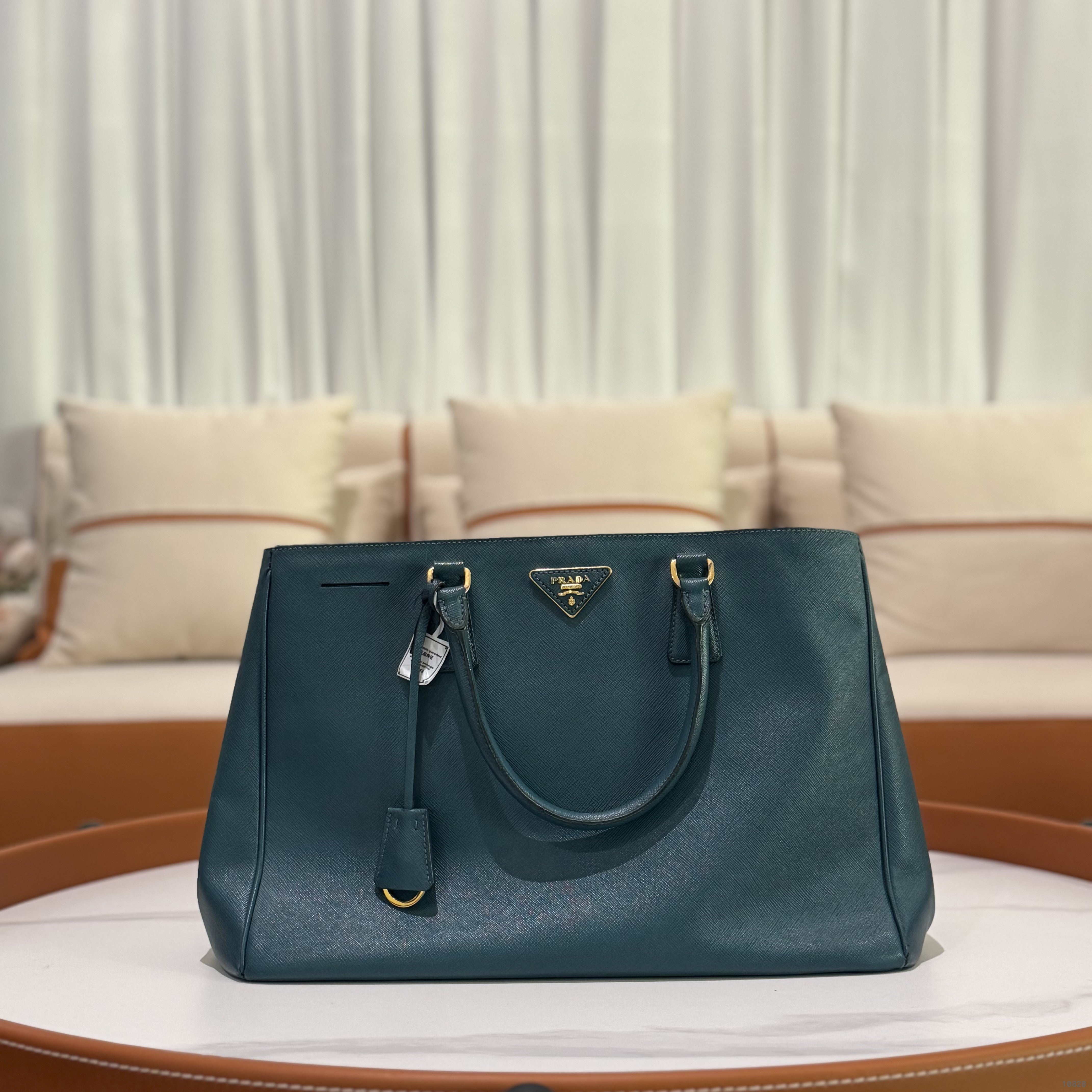 PRADA GALLERIA GREEN TOTE BAG