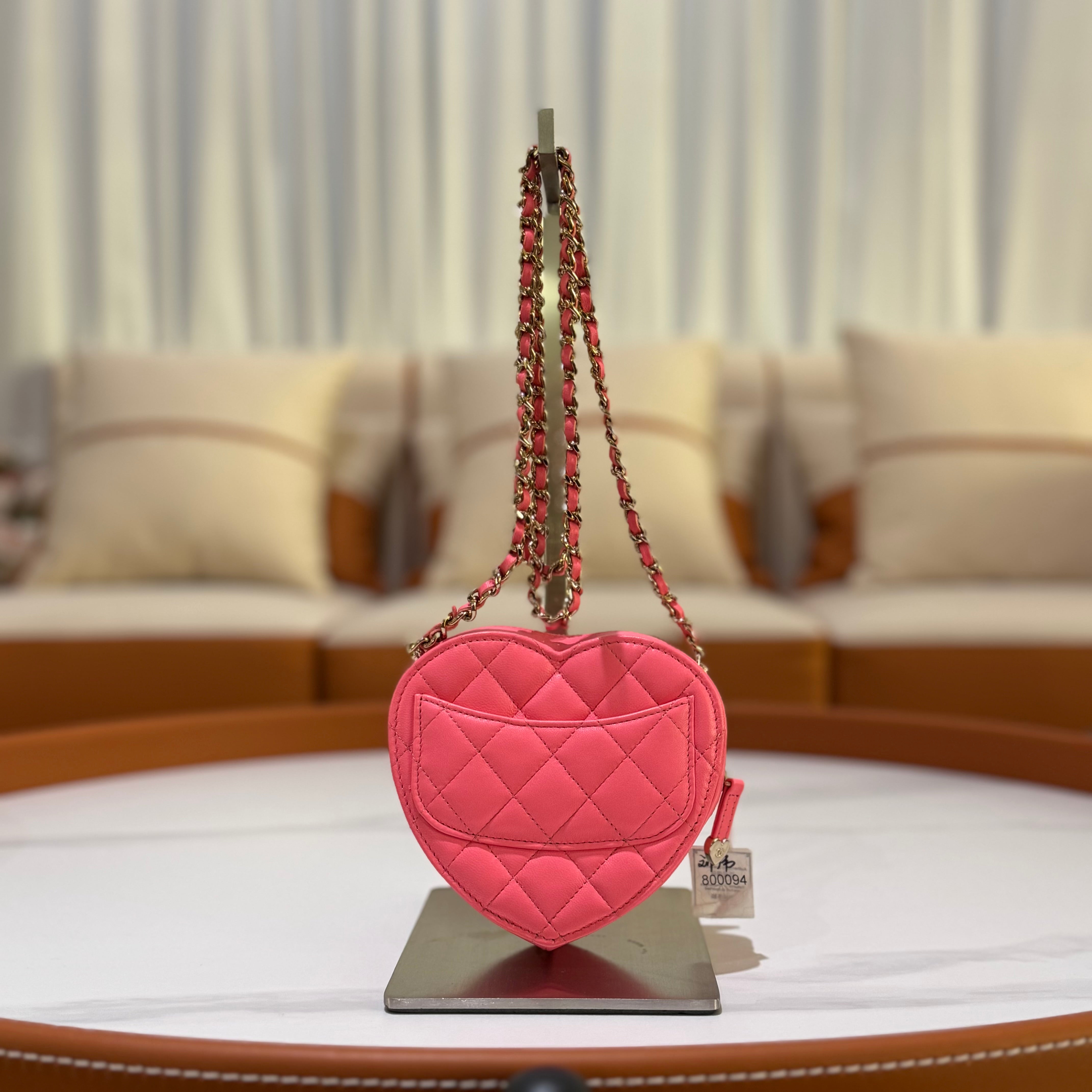 CHANEL PINK HEART BAG SMALL SIZE