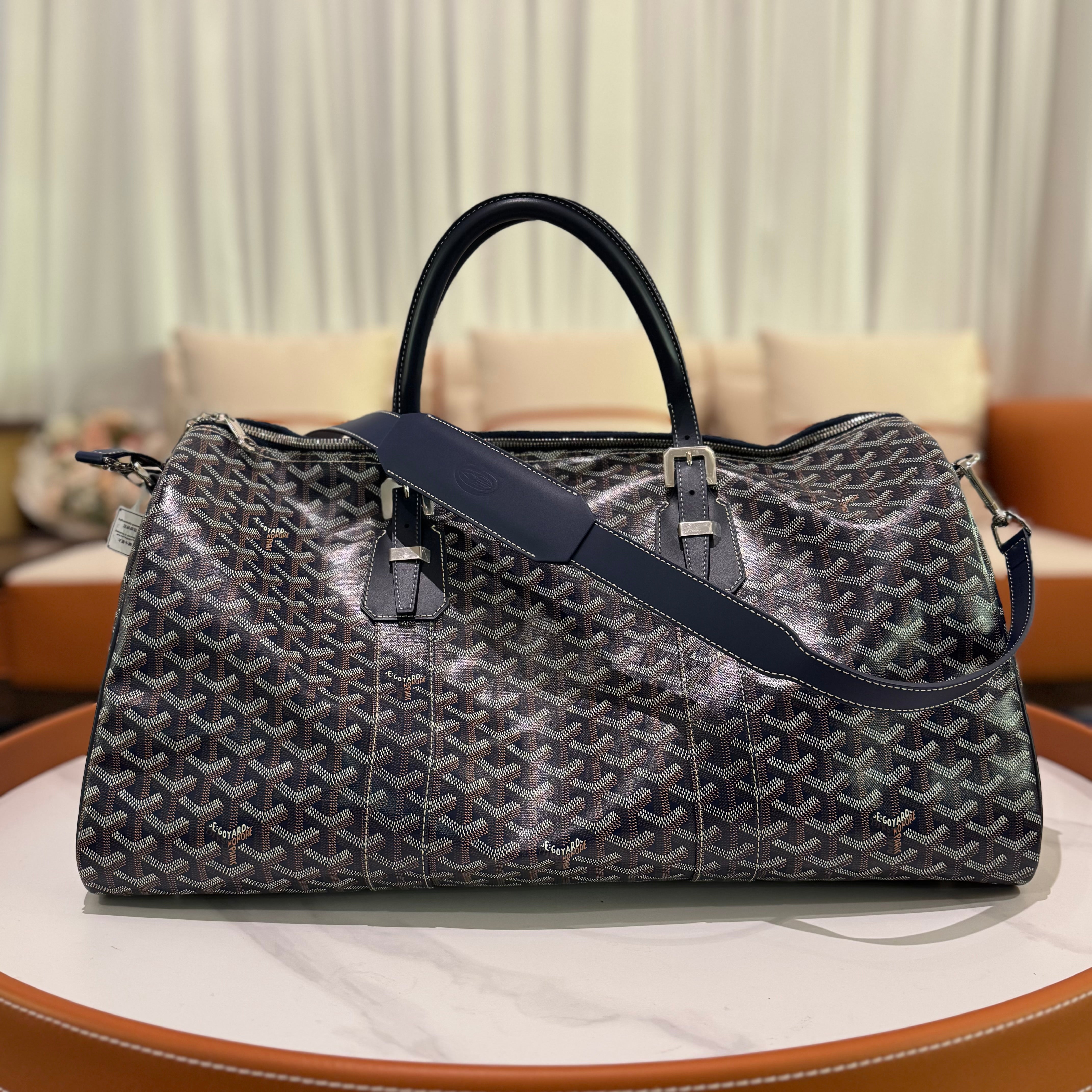 GOYARD BOSTON 50 TRAVEL BAG (PART STICKERS, BRAND NEW)