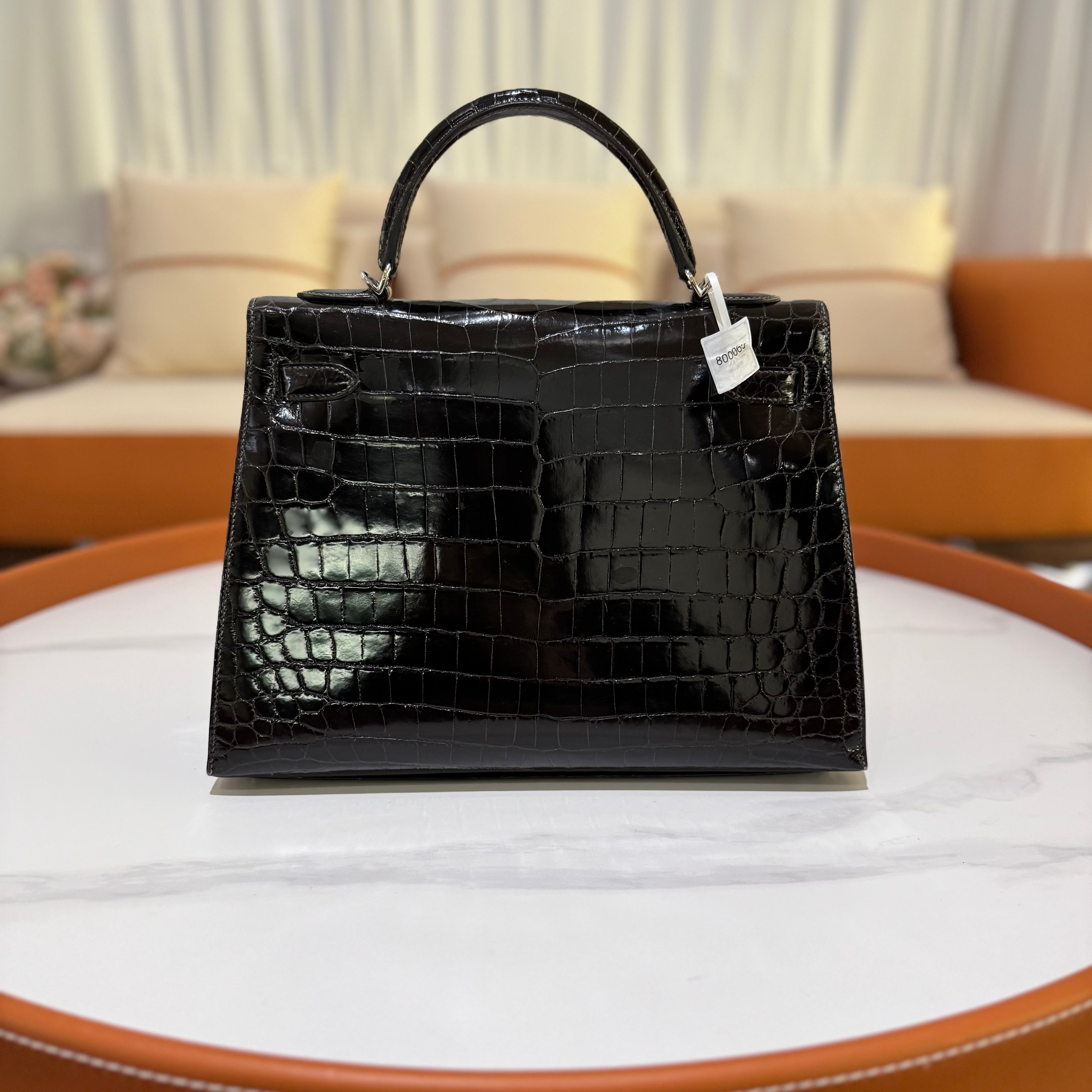 HERMES KELLY 32 MATTE CROCODILE LEATHER