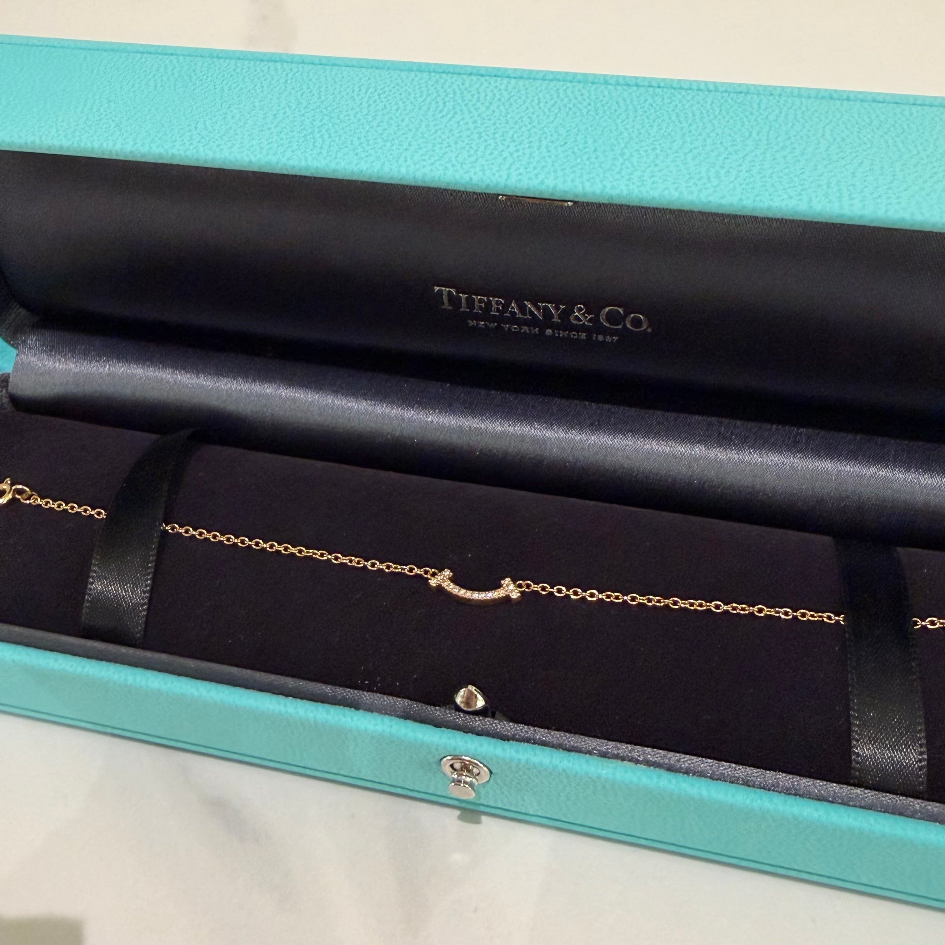Tiffany Smile Rose Gold Diamond Bracelet