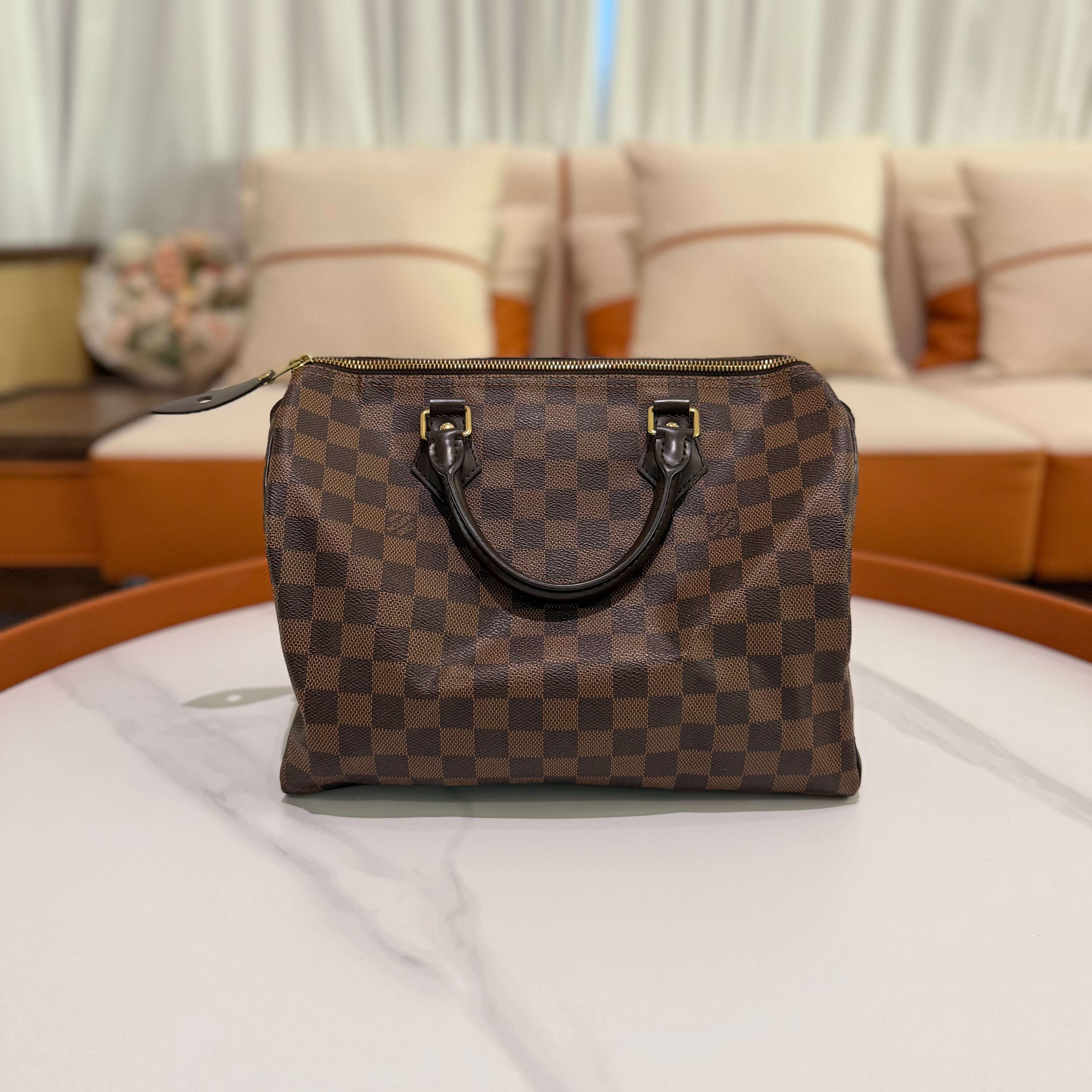 Louis Vuitton Speedy 30 Damier Ebene Top Handle Bag