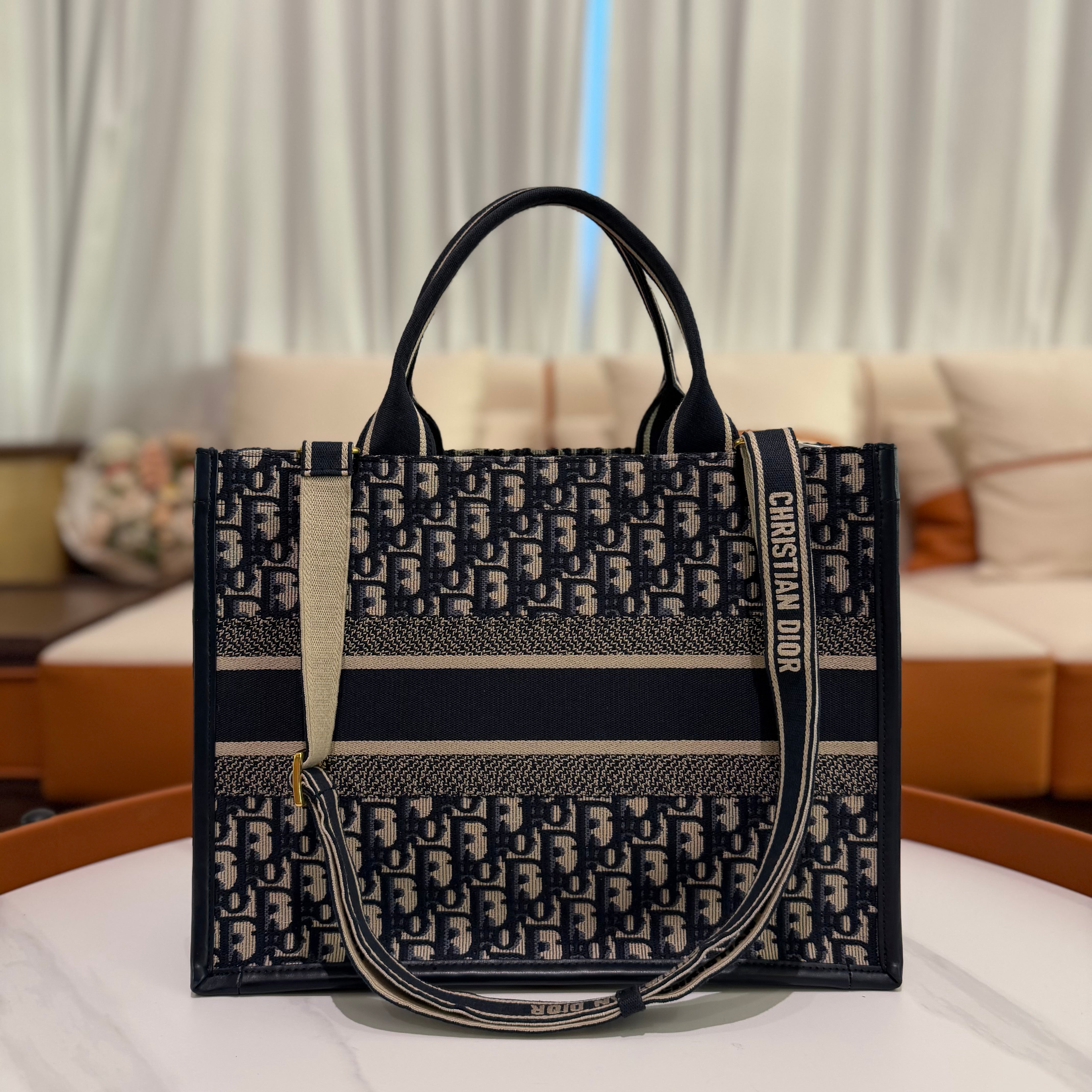 Dior Book Tote Oblique Medium Tote Bag with Strap