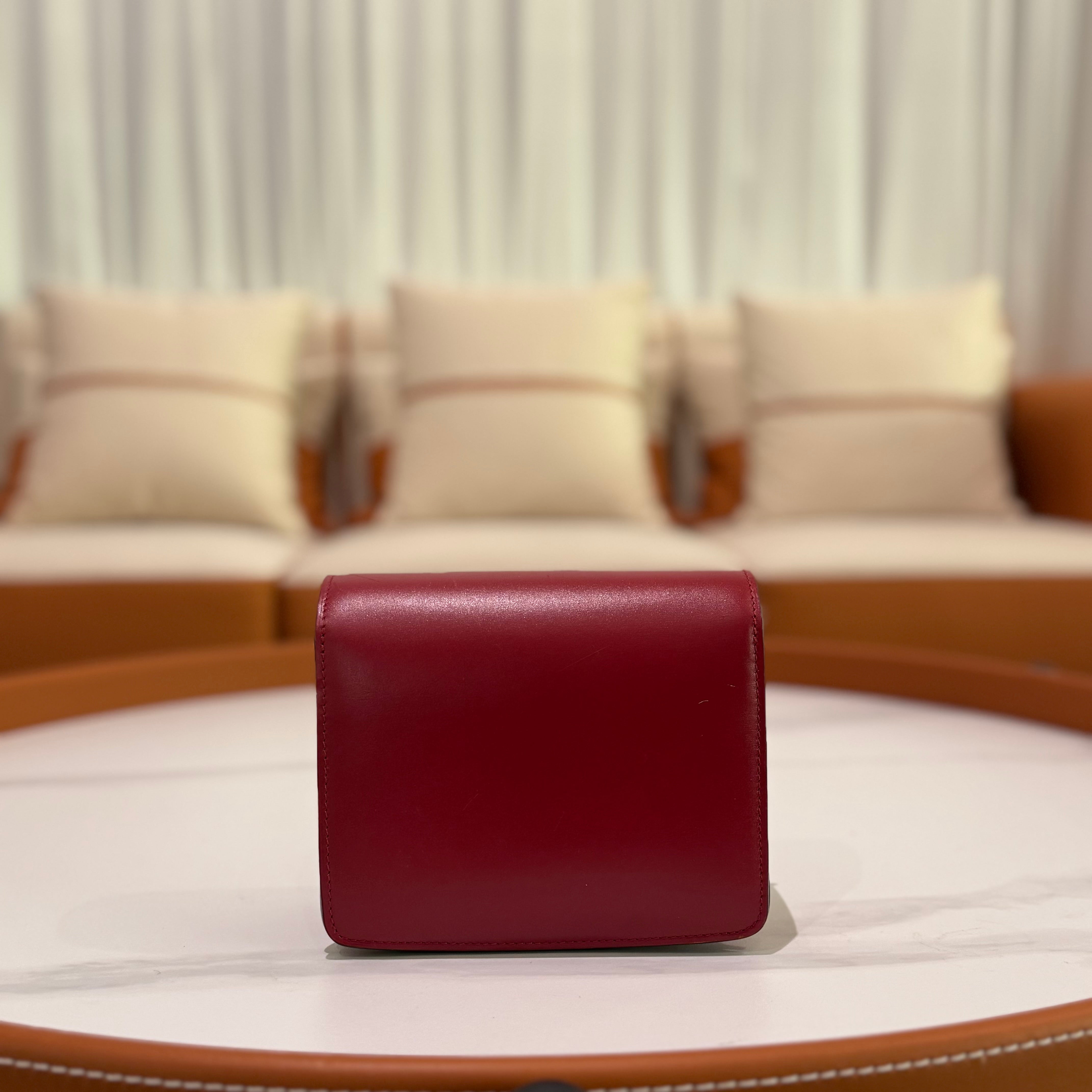 CELINE TEEN SMALL BAG IN BOX CALFSKIN RED (TOFU BAG)