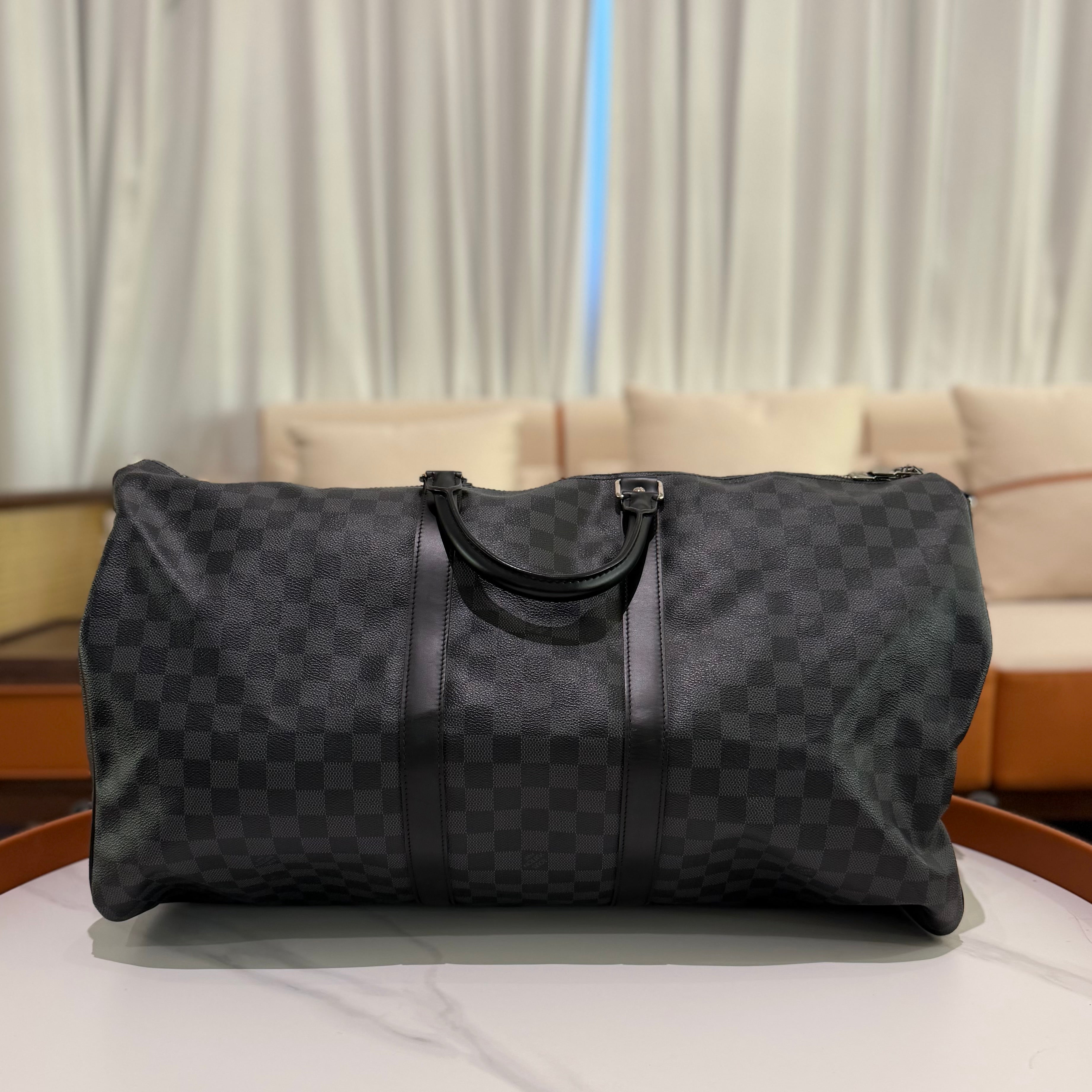 Louis Vuitton Keepall 55 Damier Canvas Top Handle Shoulder Bag