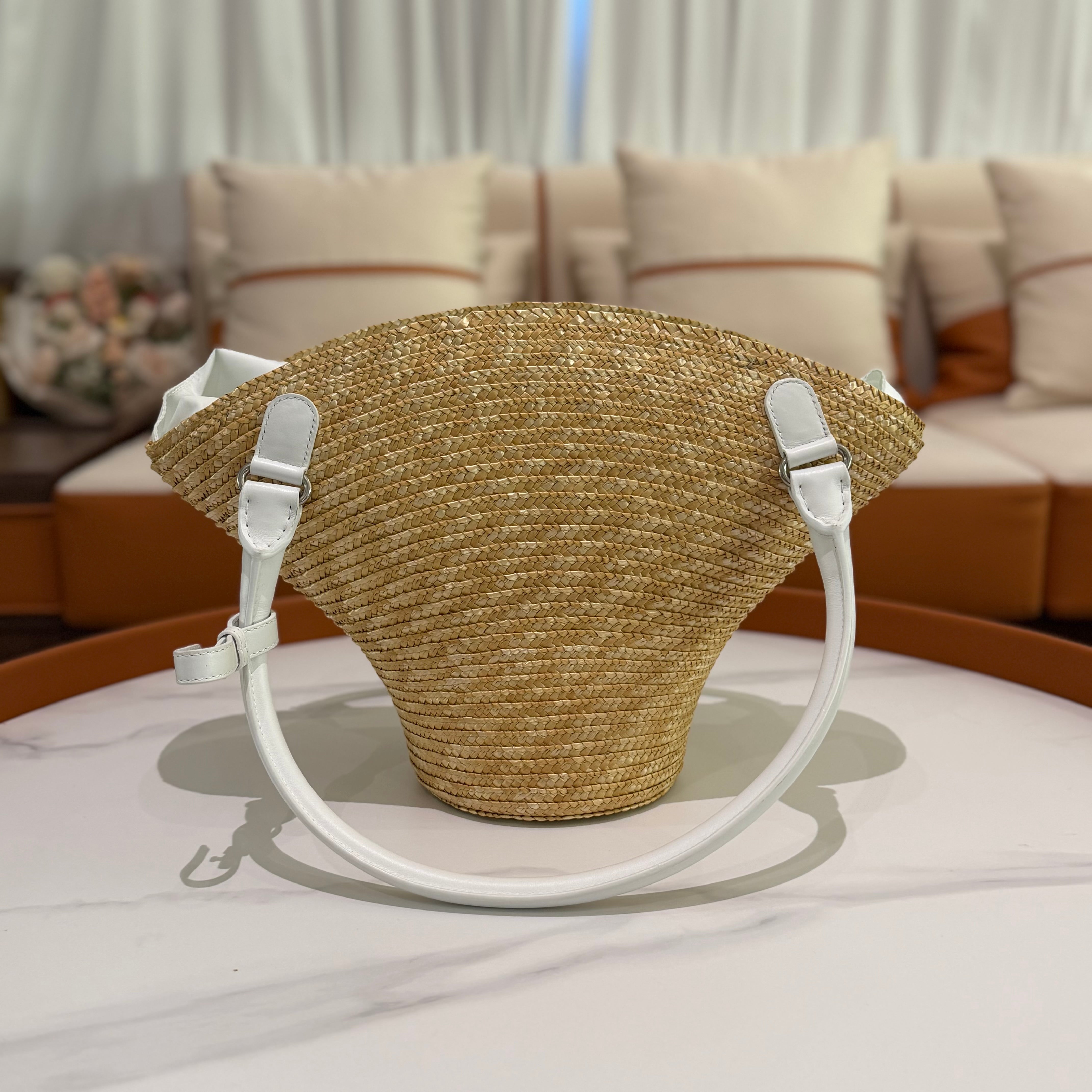 Balenciaga Beach Bag Beige Woven Tote