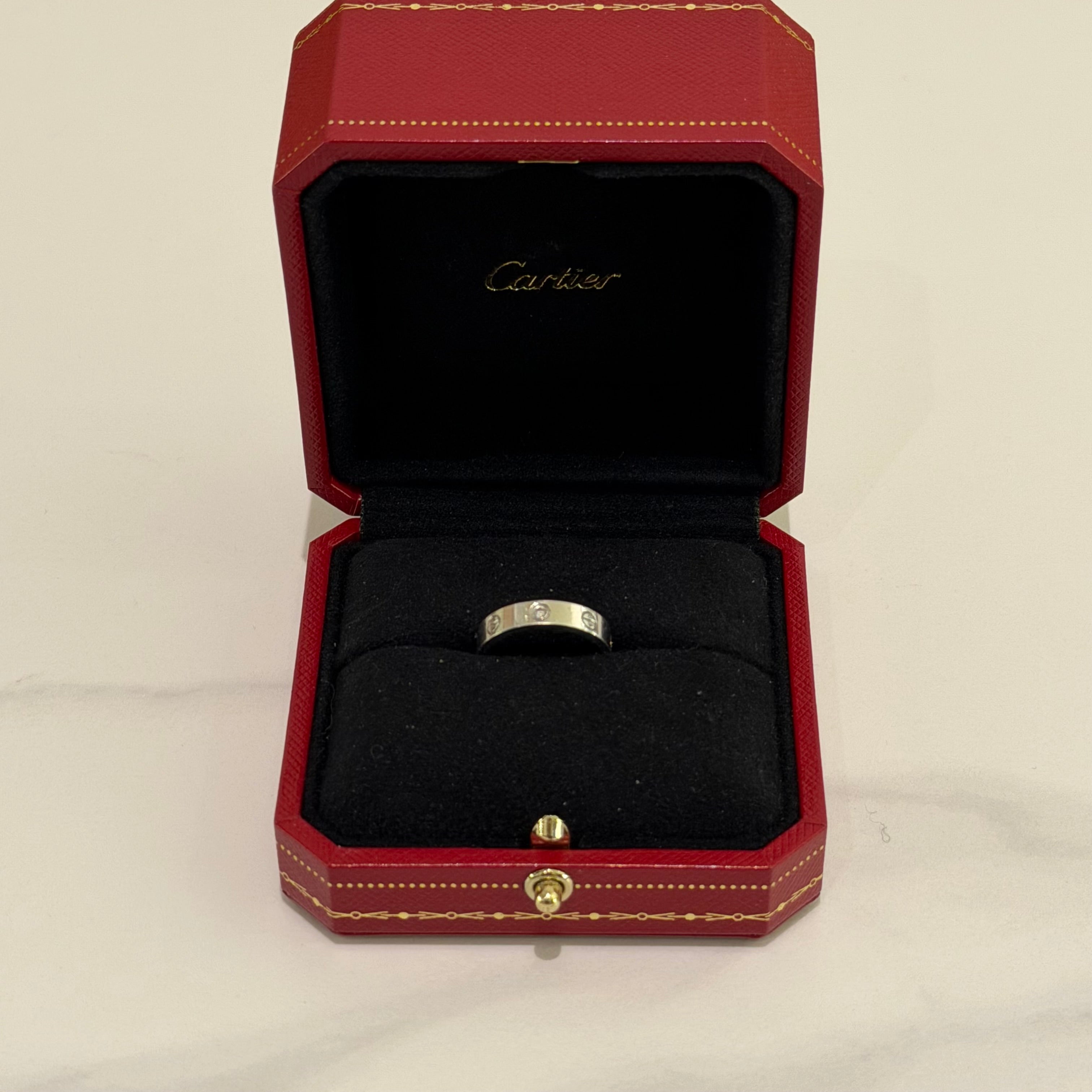 Cartier LOVE Single Diamond Narrow Ring 18K White Gold