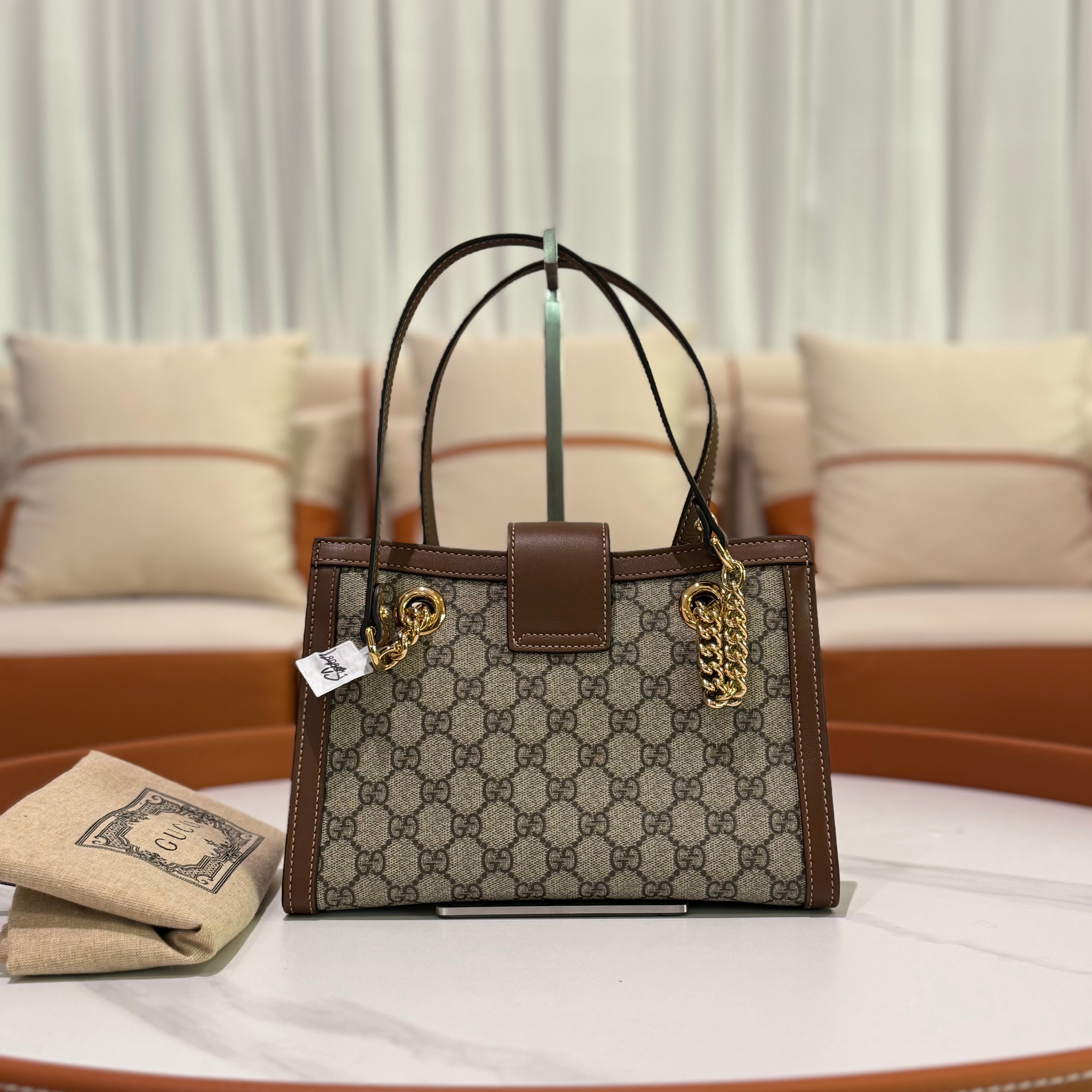GUCCI PADLOCK SMALL BROWN SHOULDER BAG