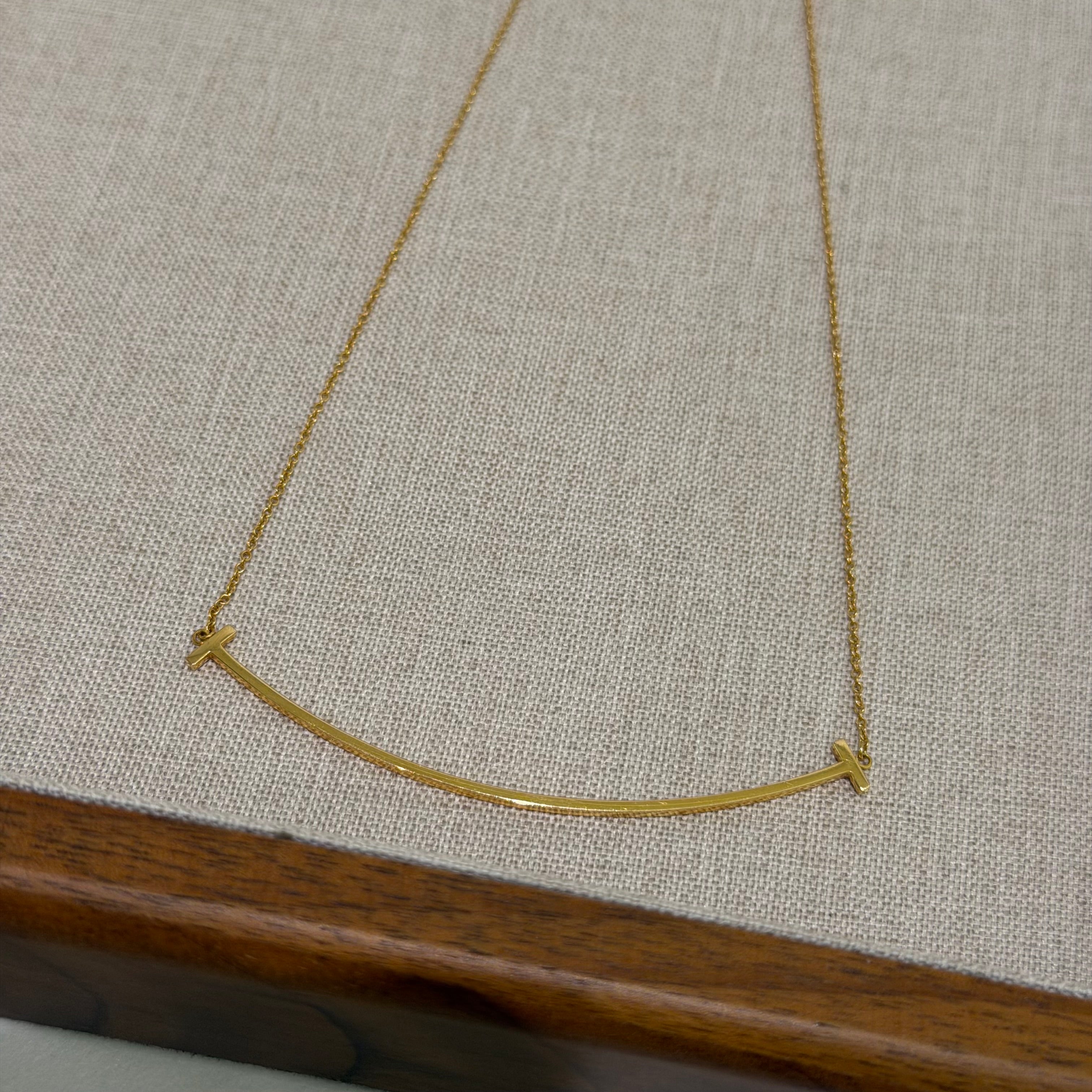 Tiffany & Co. T Smile Large Necklace 18K Gold