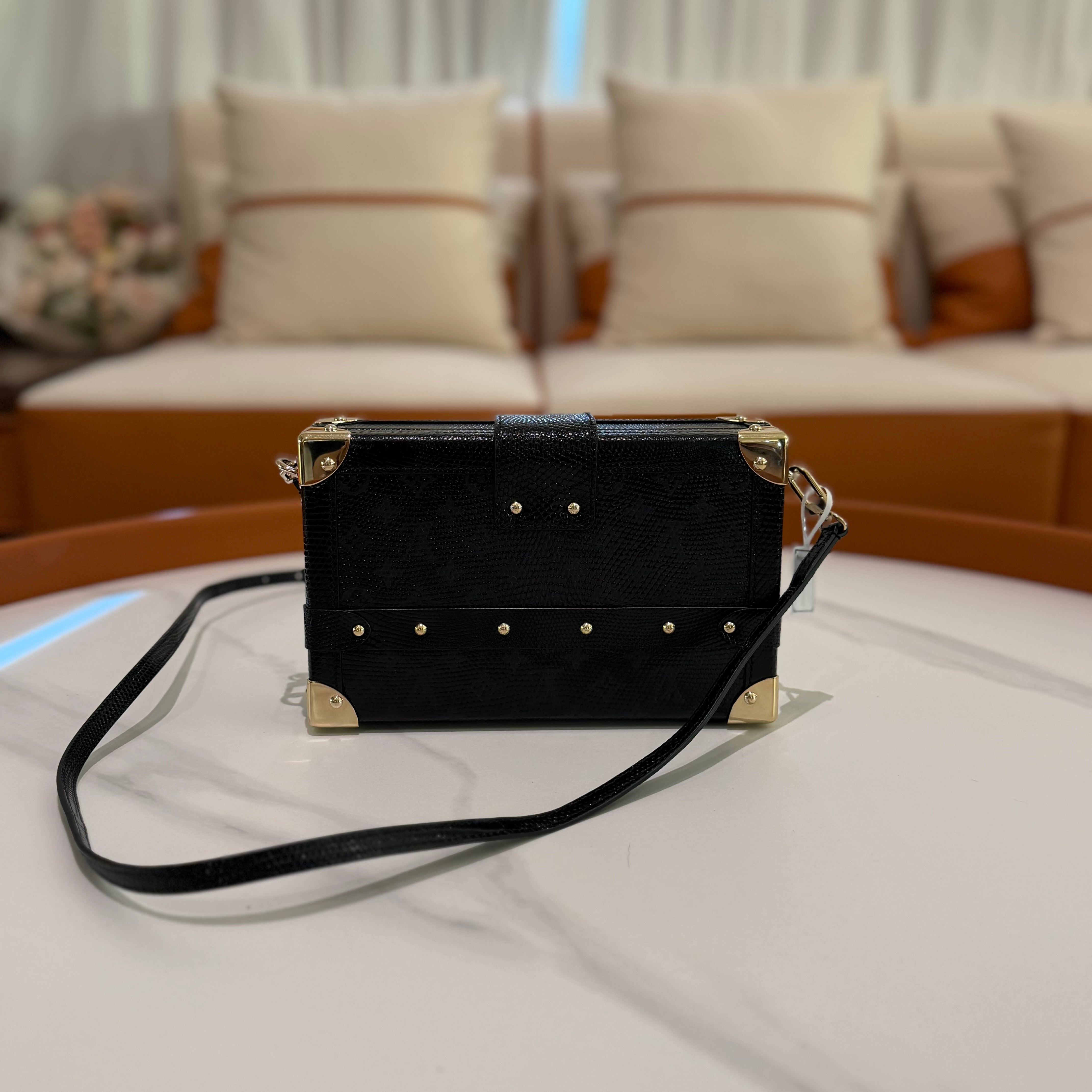 Louis Vuitton Black Lizard Leather Hard Case