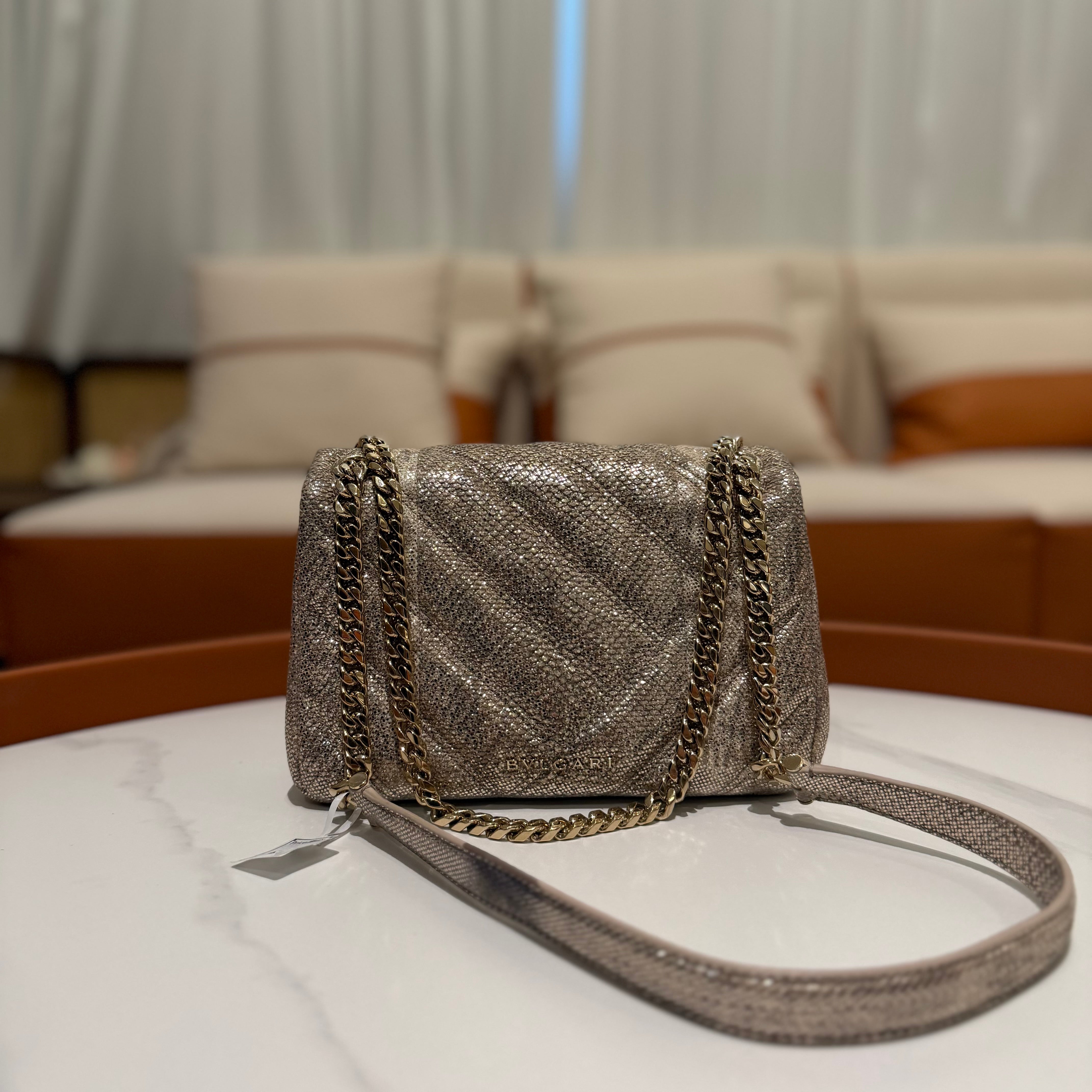 Bvlgari Serpenti Cabochon Black Pearl Stingray & Watersnake Crossbody Bag