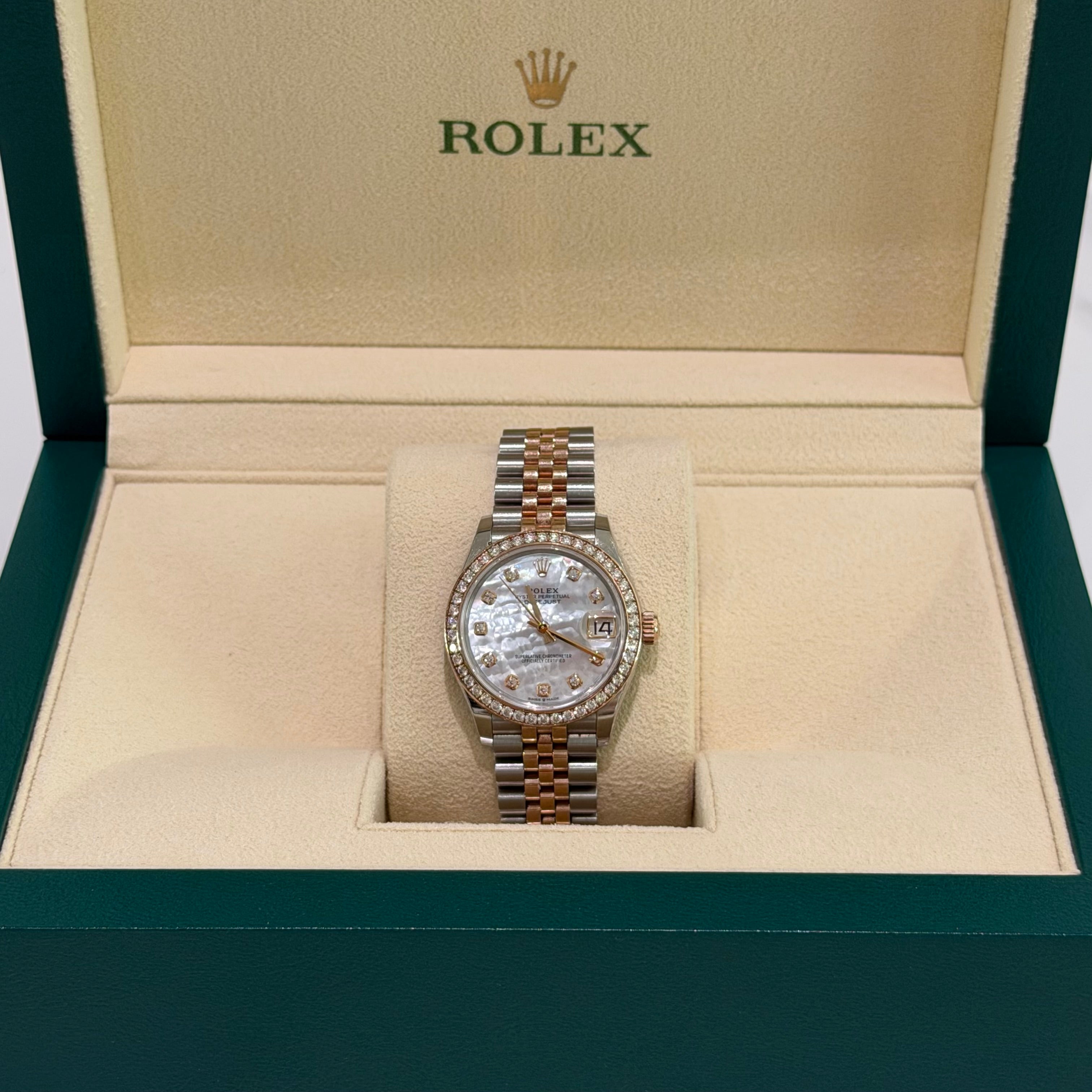 Rolex Datejust Lady 278381RBR Mother-of-Pearl Dial with Diamond Bezel & Diamond Hour Markers