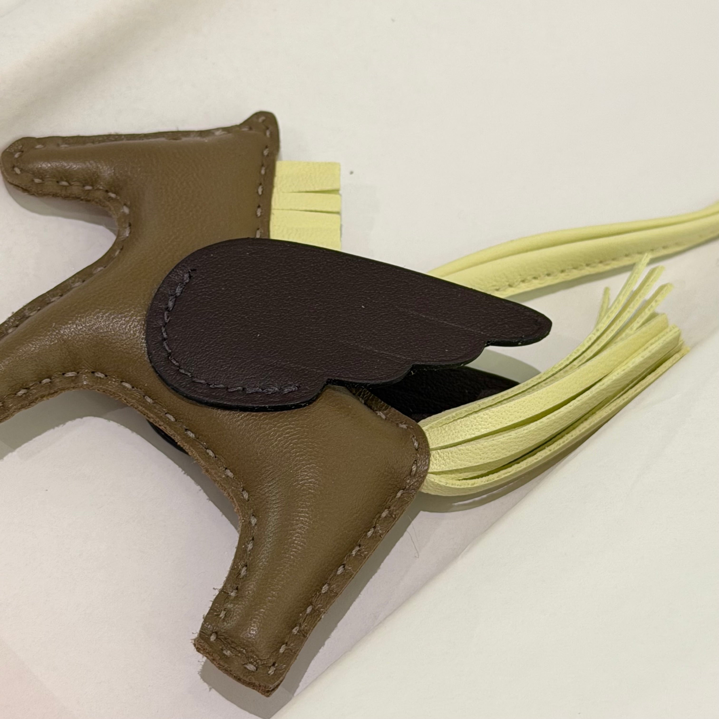 HERMES Rodeo Bag Charm Brown & Yellow