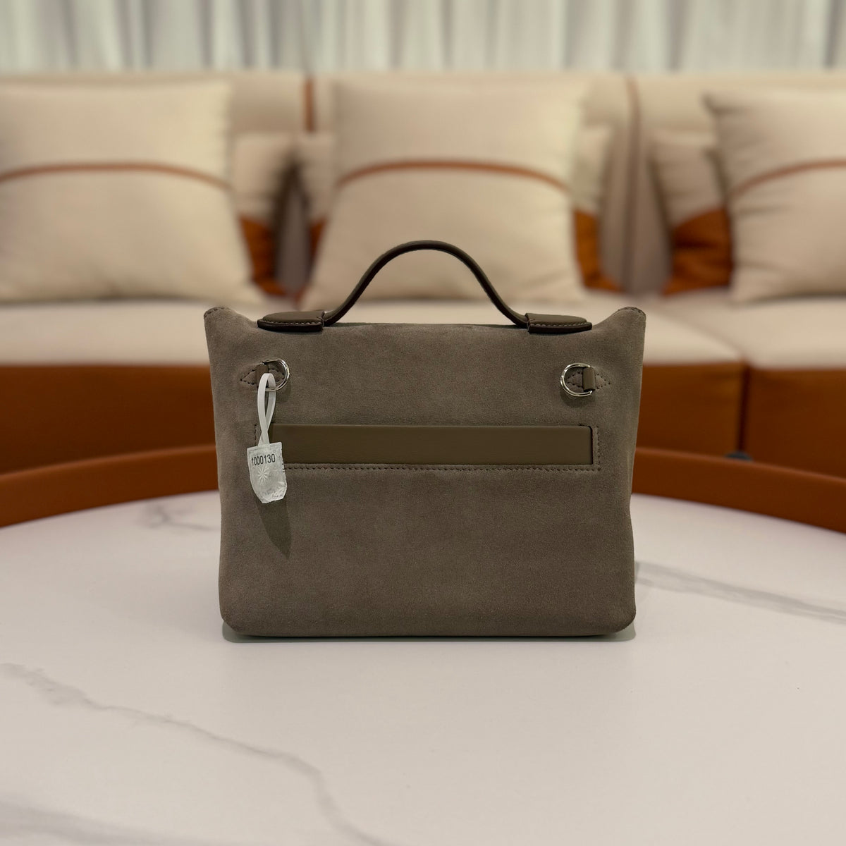 Hermes 24/24 Mini Etoupe Suede and Leather (Stamp K)