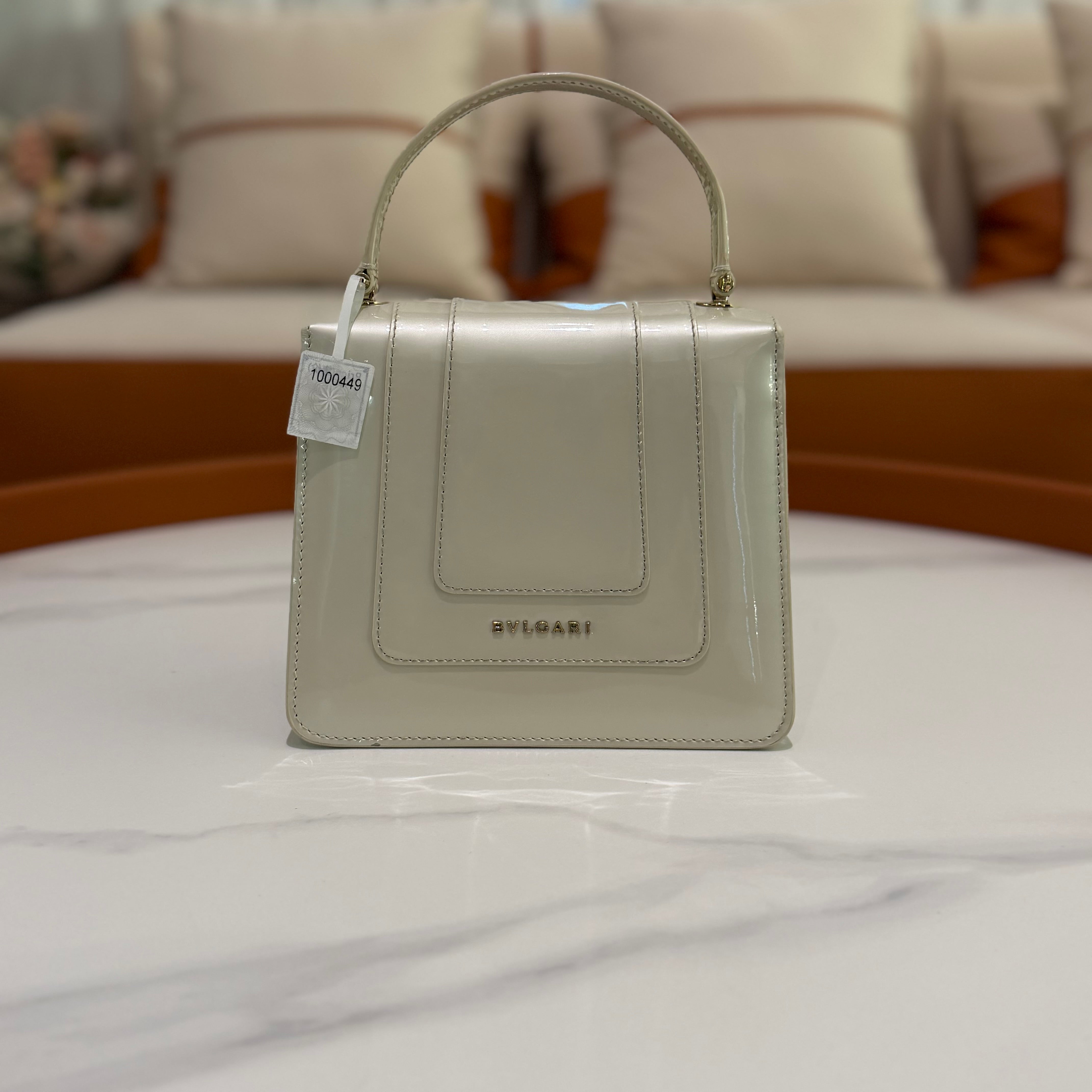 Bvlgari Serpenti White Small Accordion Bag