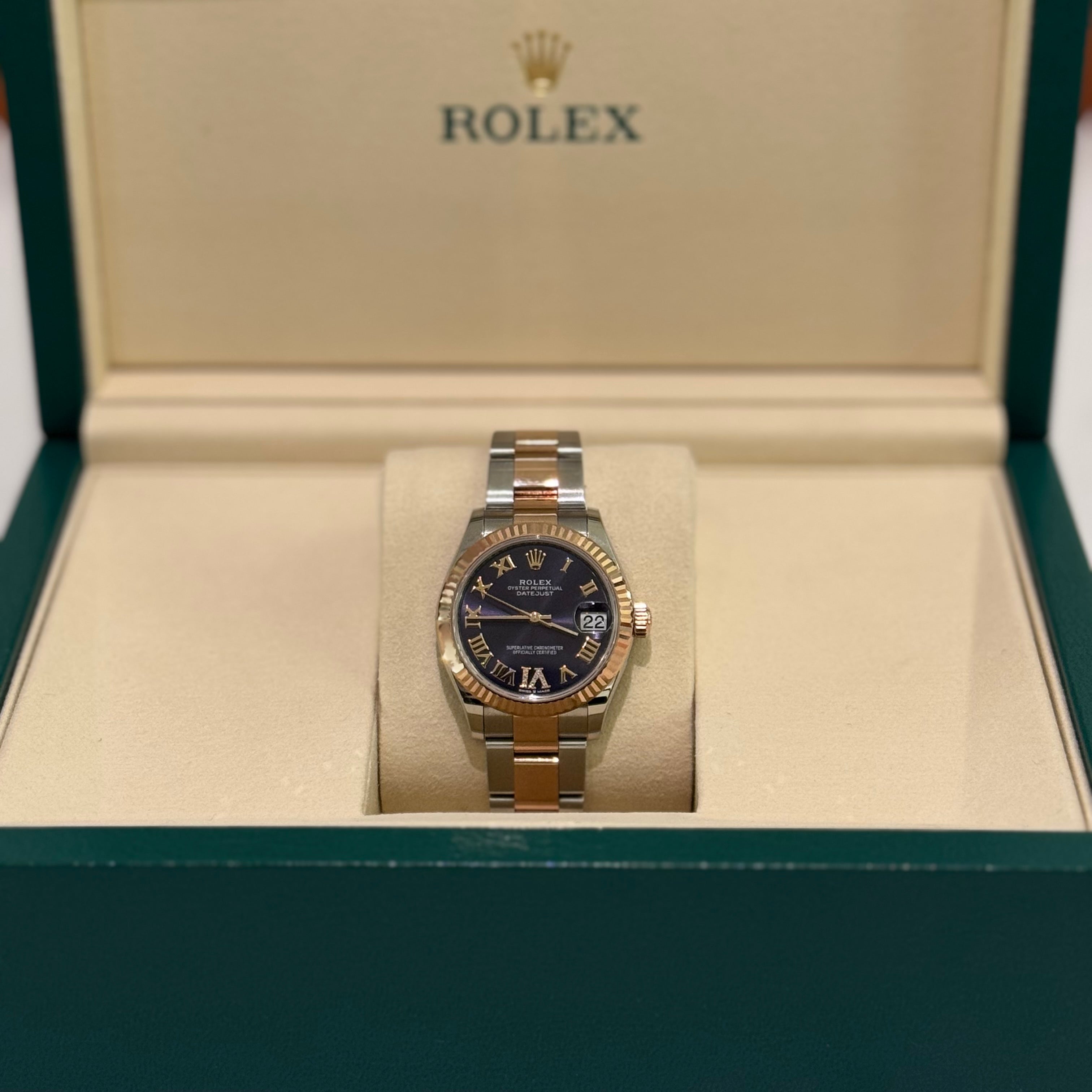 ROLEX DATEJUST M278271-0019 PURPLE ROMAN DIAL