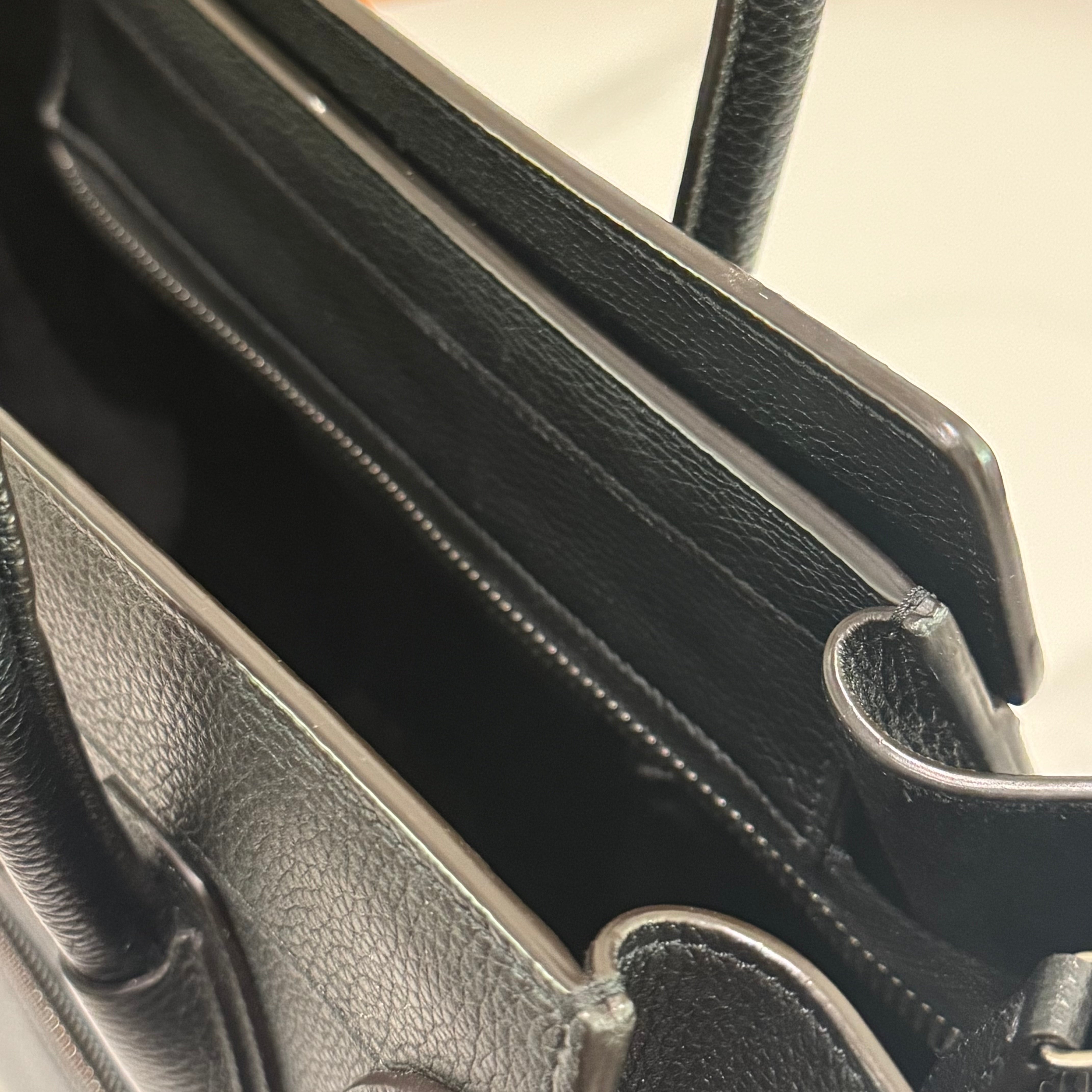 CELINE LUGGAGE MICRO TOTE BLACK WITH SILVER HARDWARE